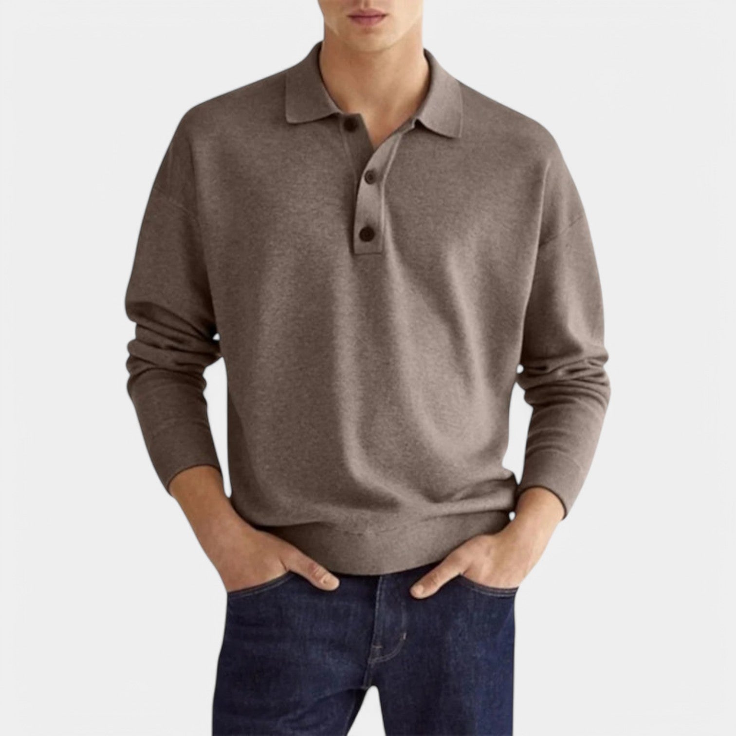 Valenti | Casual Long Sleeve Polo Shirt - Lightweight Pullover