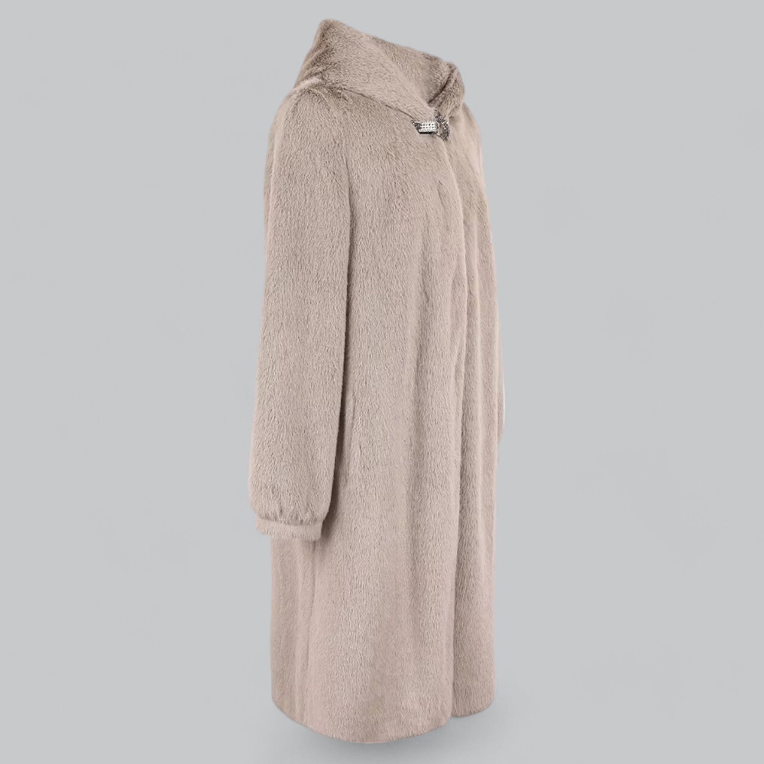 Valenti | Luxury Mink Faux Fur Hooded Long Coat