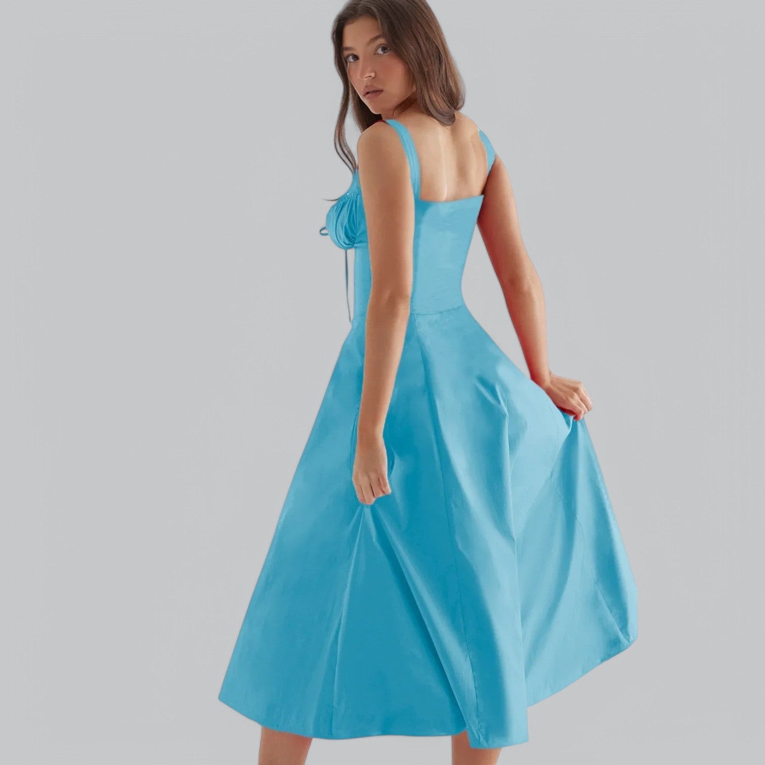 Valenti | Tied Corset Midi Dress - Summer Sundress