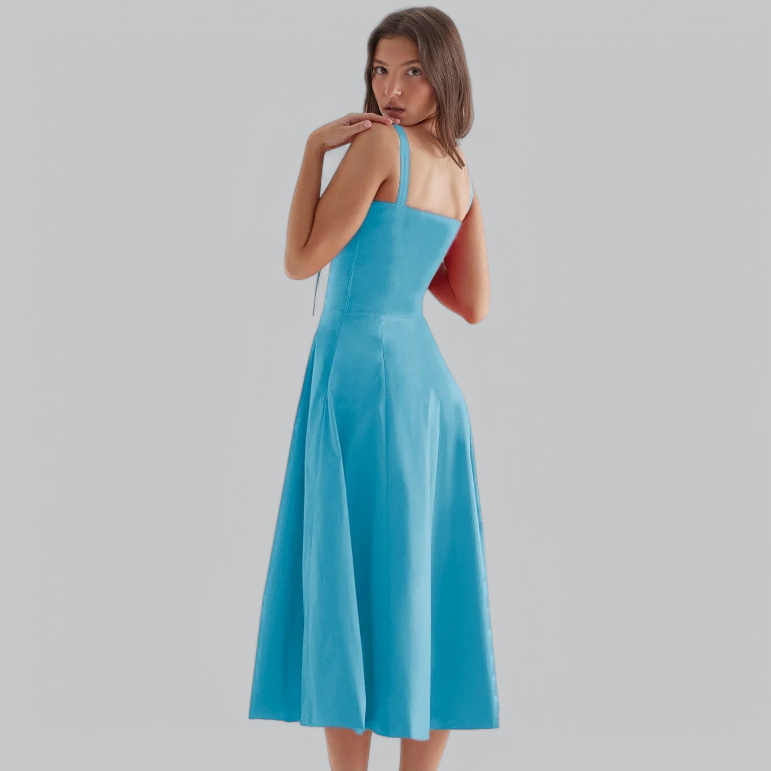 Valenti | Tied Corset Midi Dress - Summer Sundress