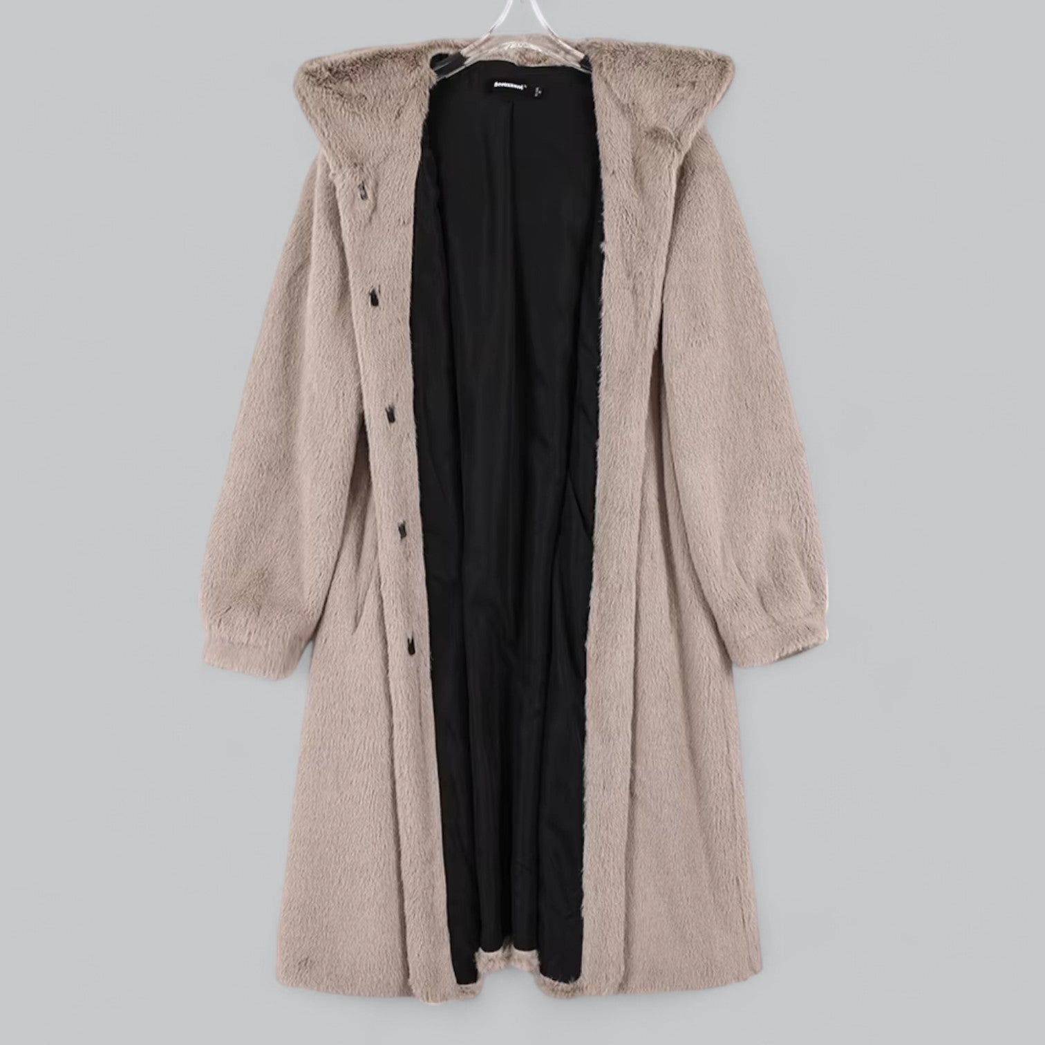 Valenti | Luxury Mink Faux Fur Hooded Long Coat