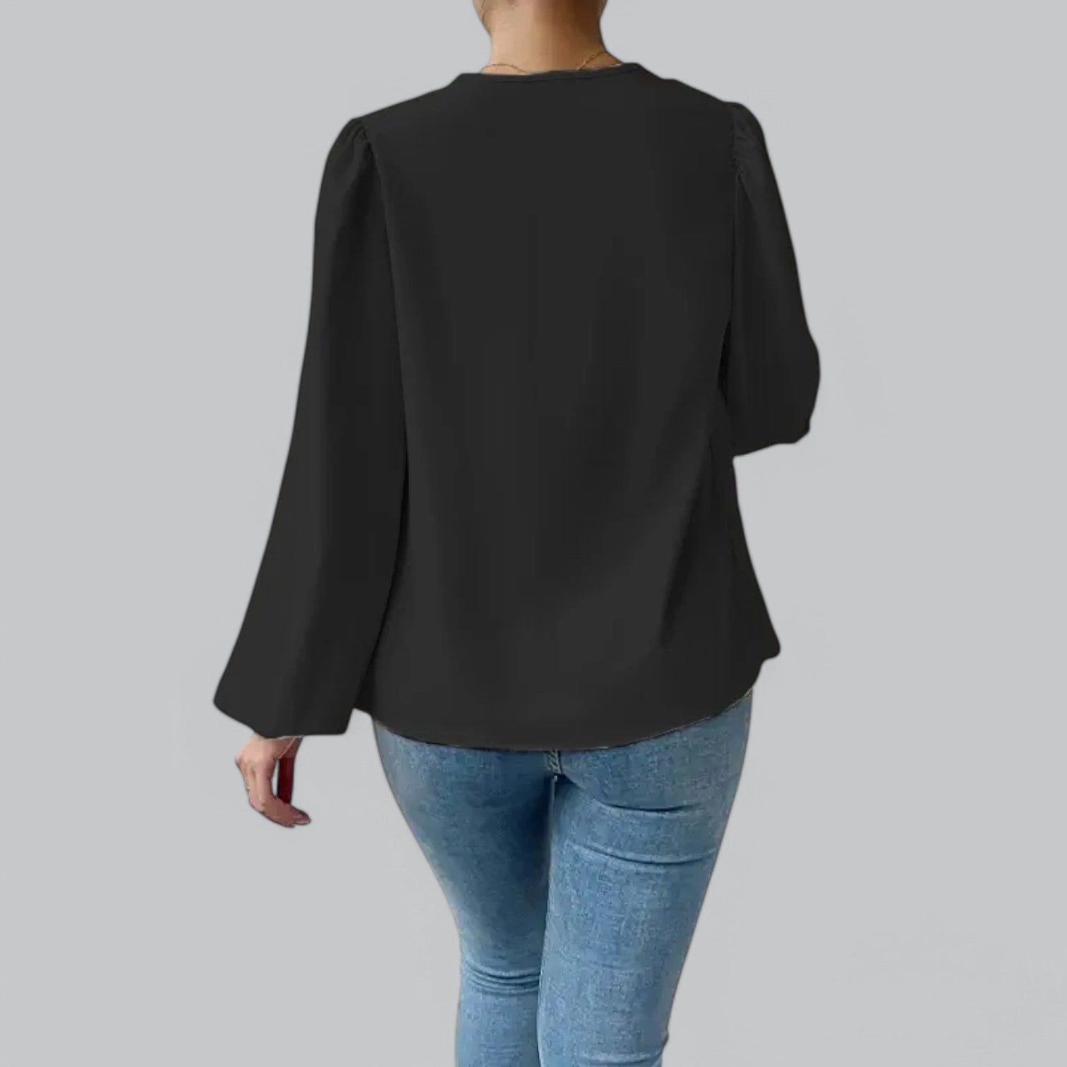 Valenti | Plunge Chiffon Blouse - Classy Loose V-Neck Shirt