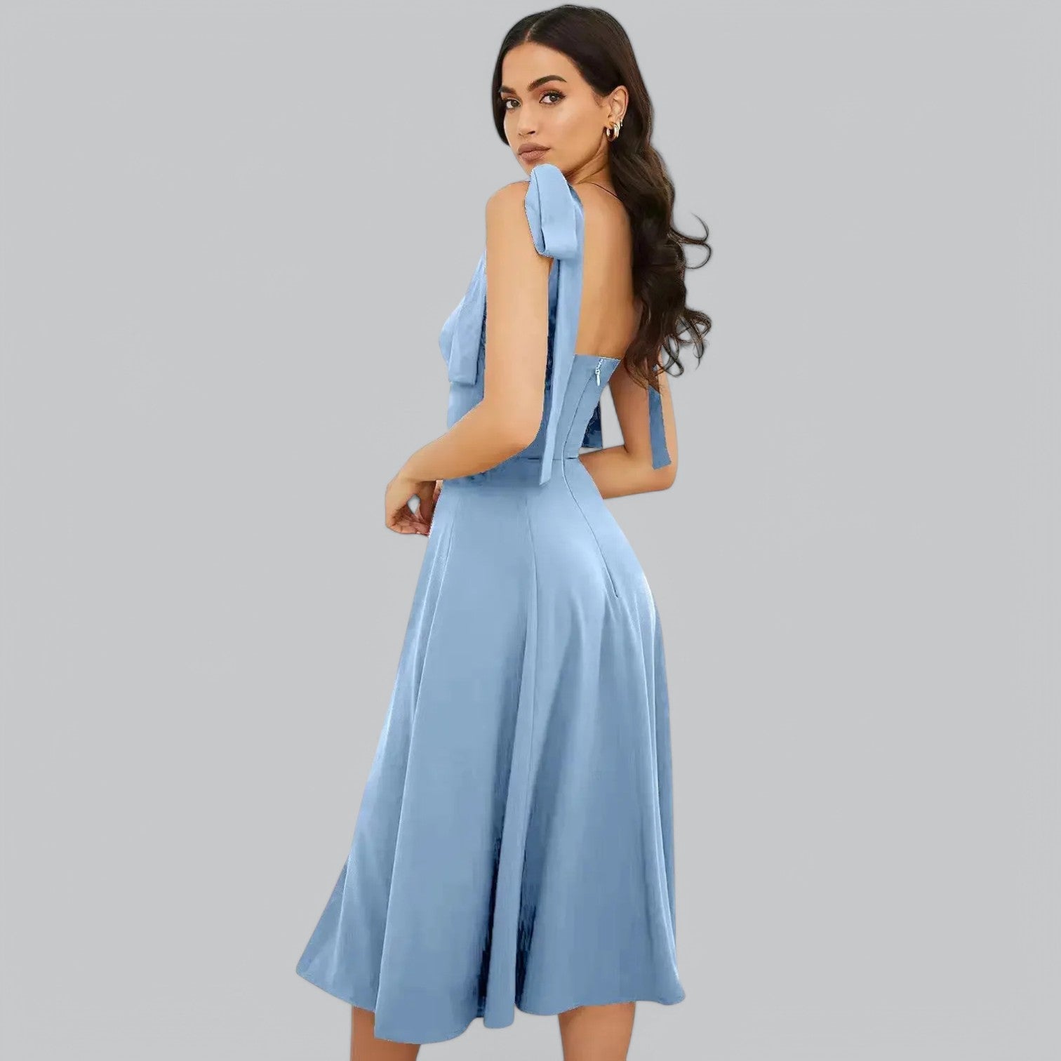 Valenti | Classy Ruched Midi Dress - Fancy A-Line Slit