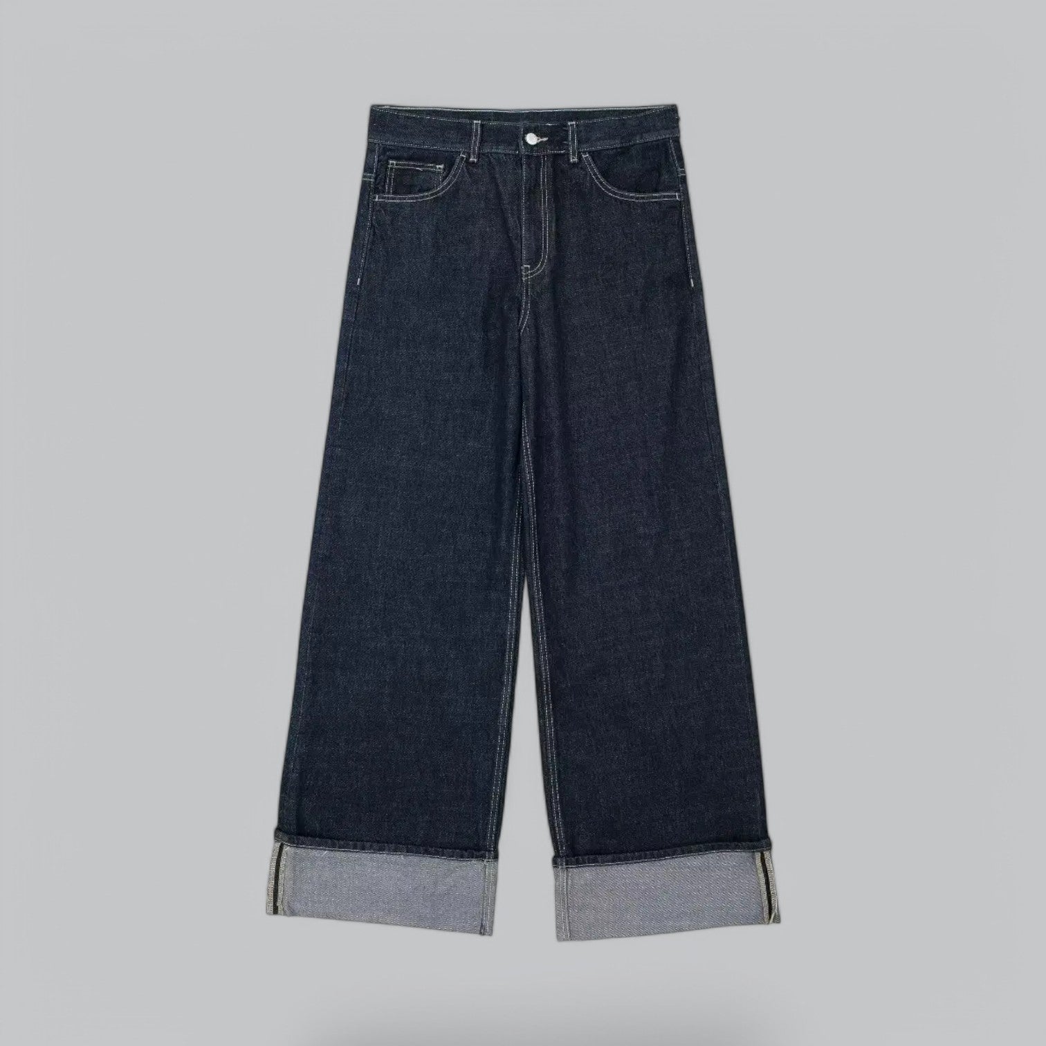 Valenti | Vintage Denim Cropped Jacket & Wide Leg Pants Set