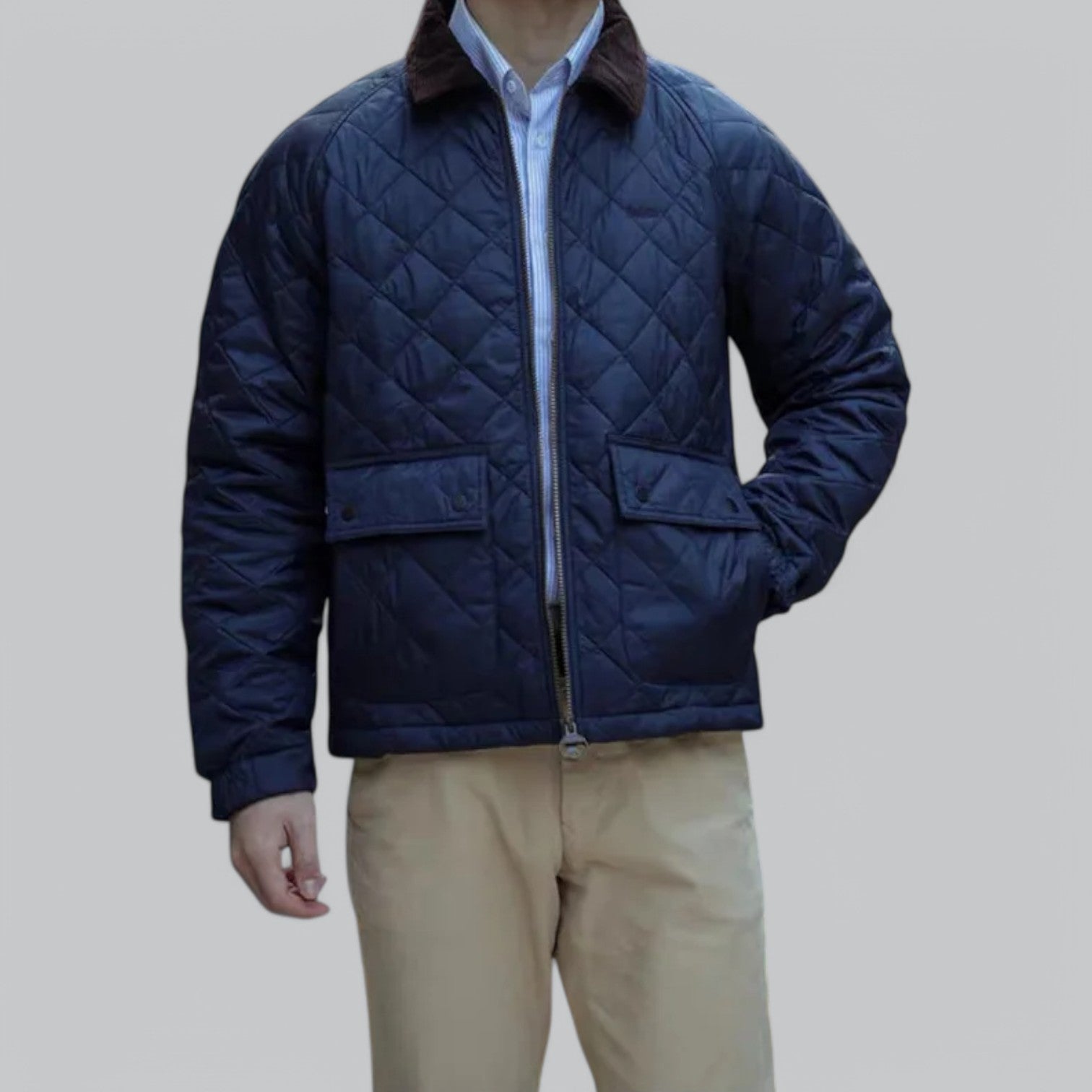 Valenti | Classic Quilted Corduroy Military Jacket - Retro Windproof Bomber