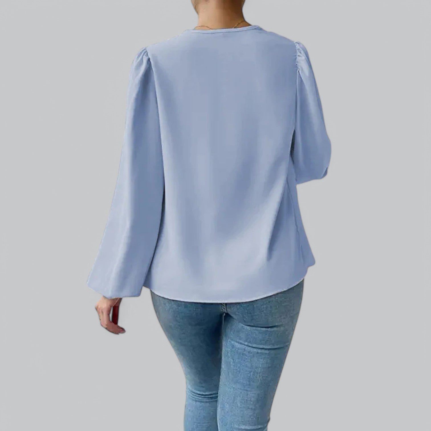 Valenti | Plunge Chiffon Blouse - Classy Loose V-Neck Shirt