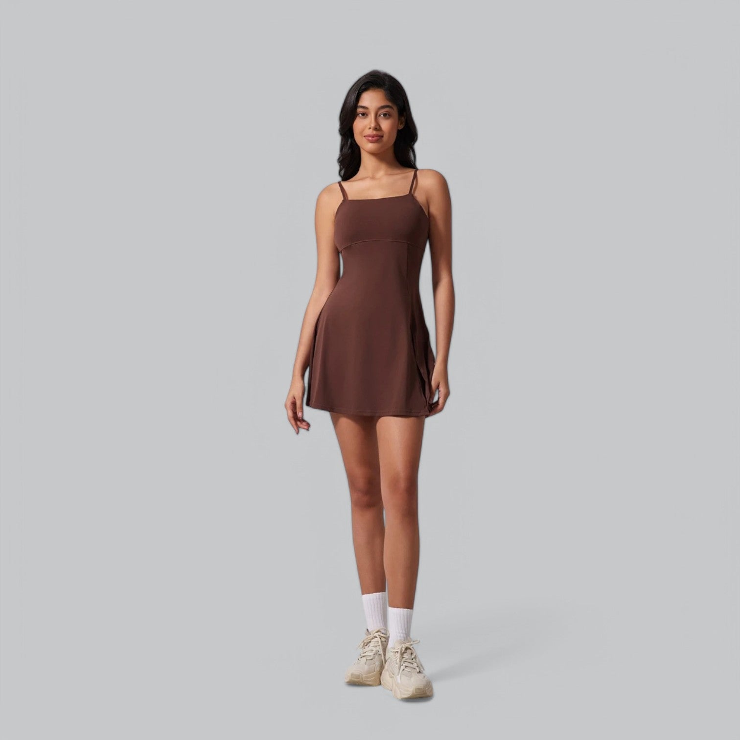 Valenti | Backless Yoga Mini Dress - Sport Skirt with Under Pants