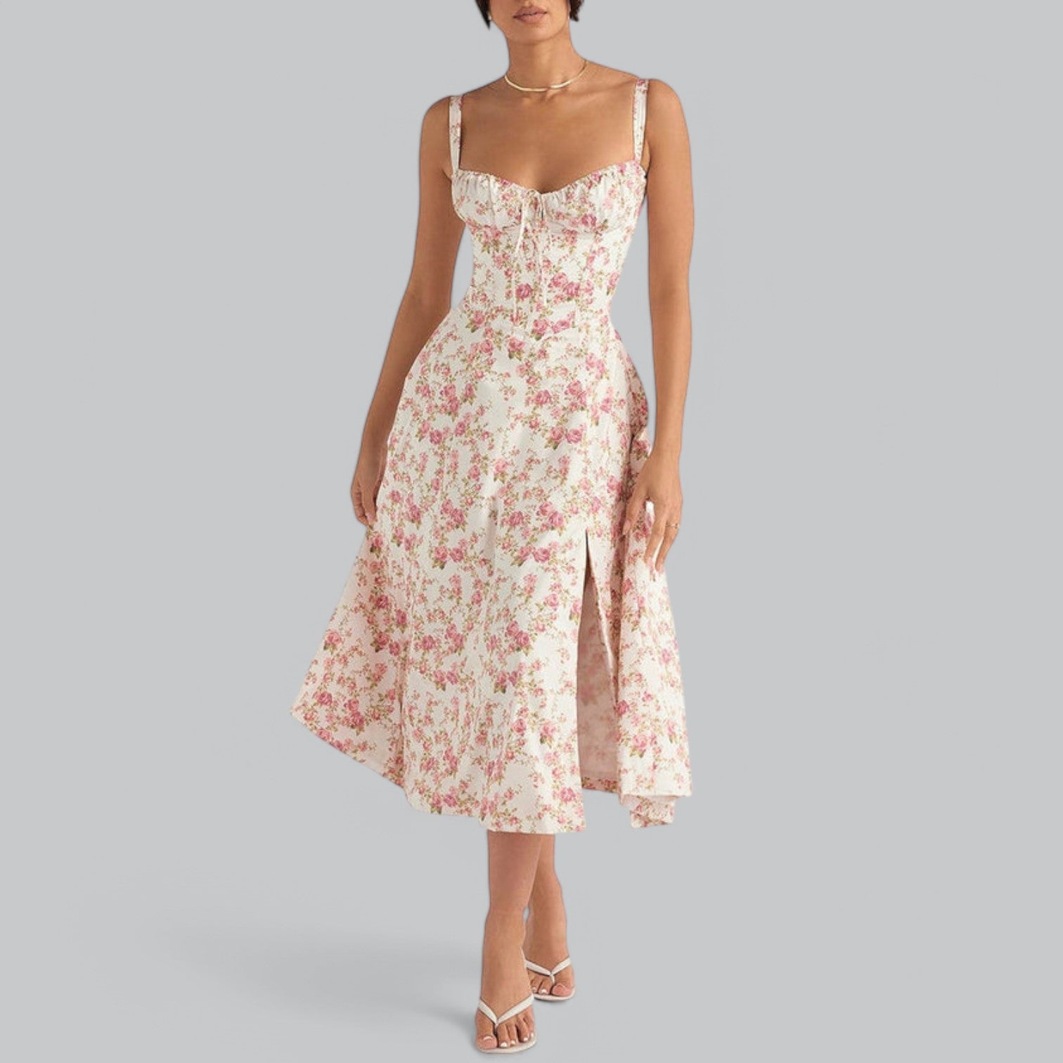 Valenti | Sleeveless Summer Dress - Elegant Slit Maxi Dress