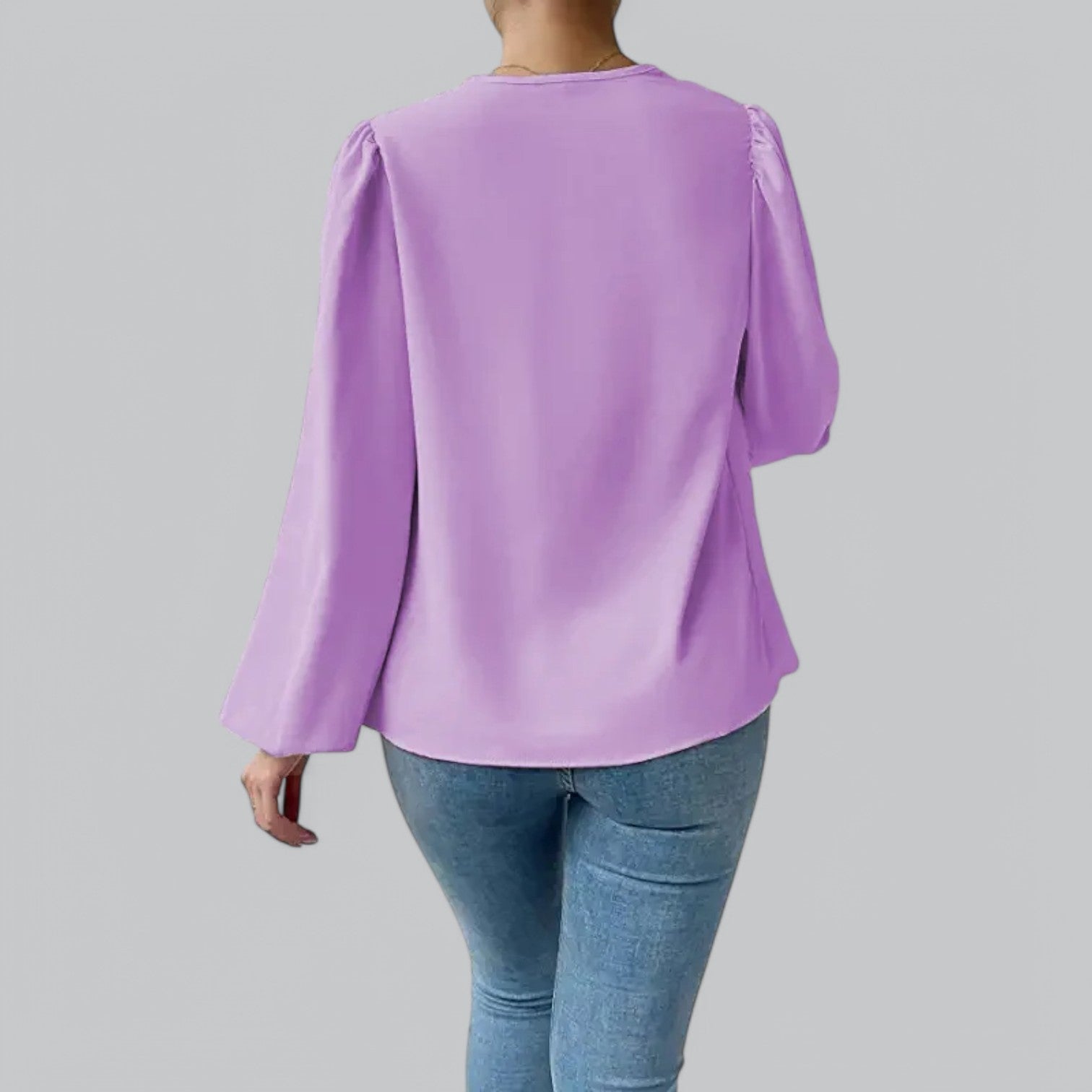 Valenti | Plunge Chiffon Blouse - Classy Loose V-Neck Shirt