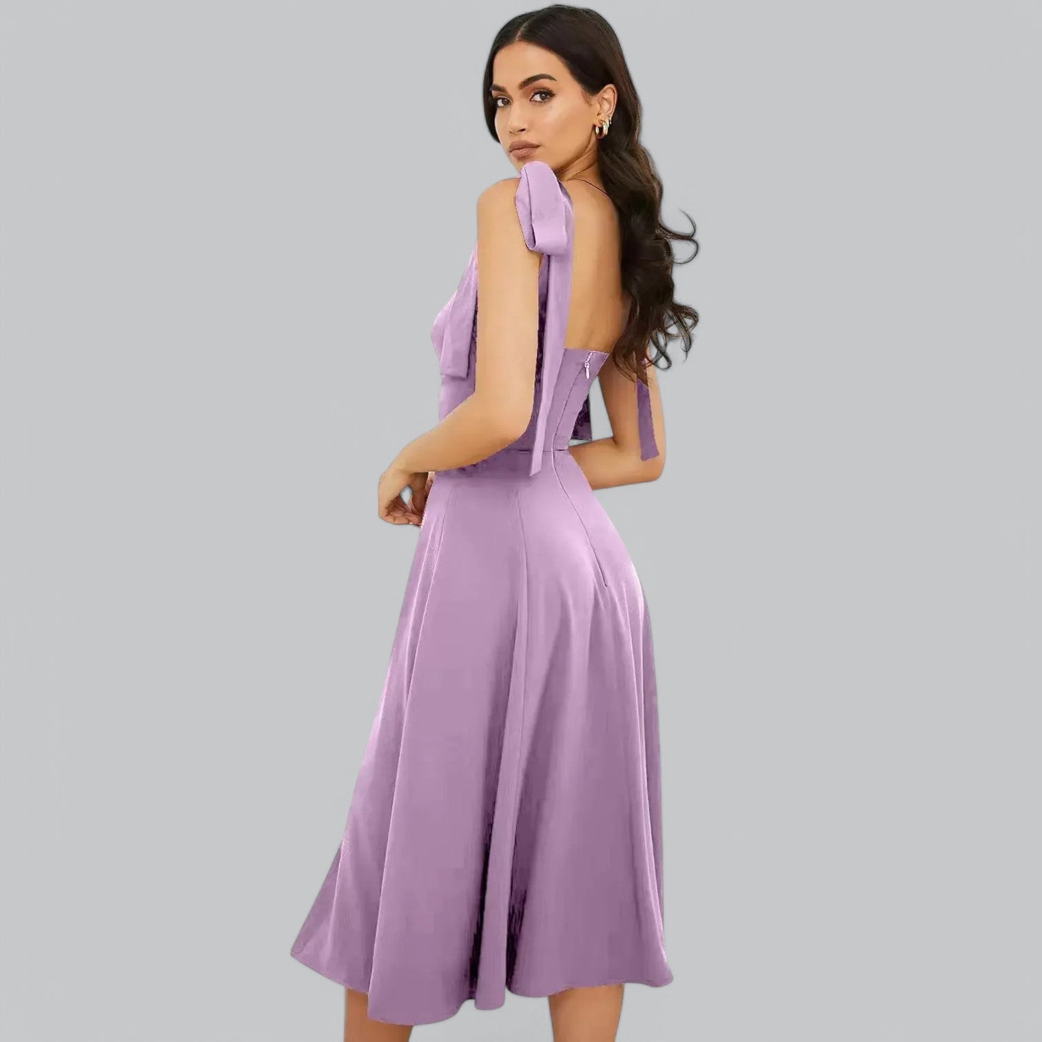 Valenti | Classy Ruched Midi Dress - Fancy A-Line Slit