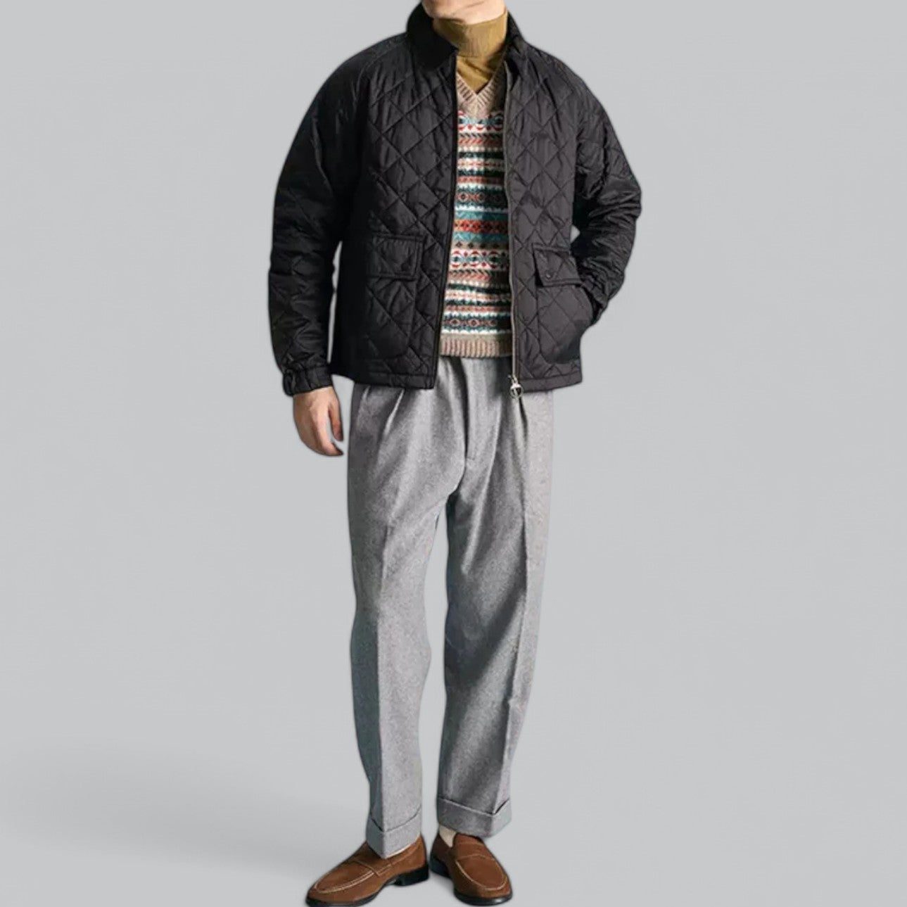 Valenti | Classic Quilted Corduroy Military Jacket - Retro Windproof Bomber