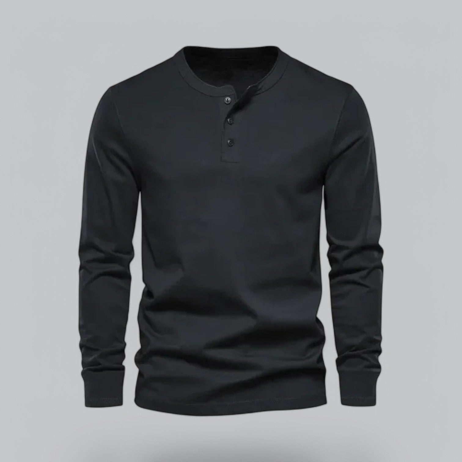 Valenti | Long Sleeve Henley Smart Shirt - Spring Casual Cotton Tee-VALENTI