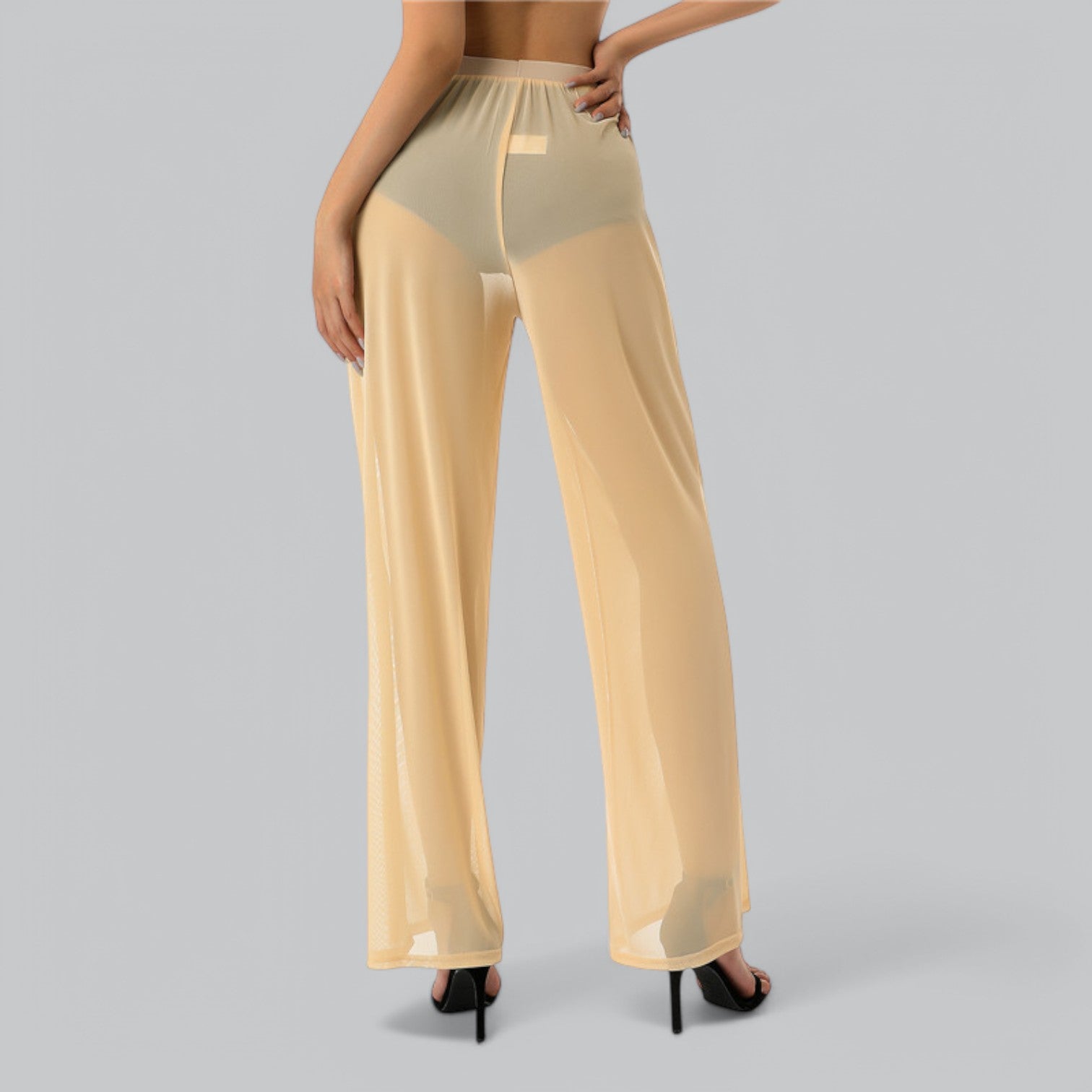 Valenti | Mesh See Through Loose Pants - Stretch Wide Leg