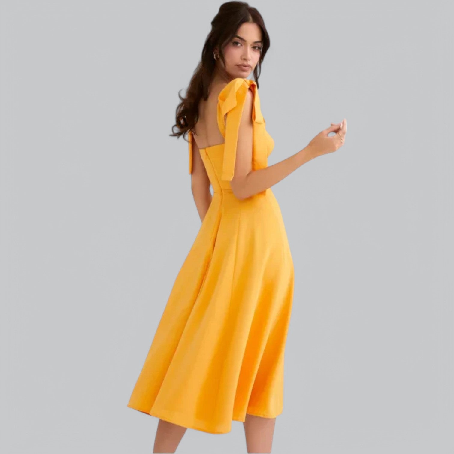 Valenti | Classy Ruched Midi Dress - Fancy A-Line Slit