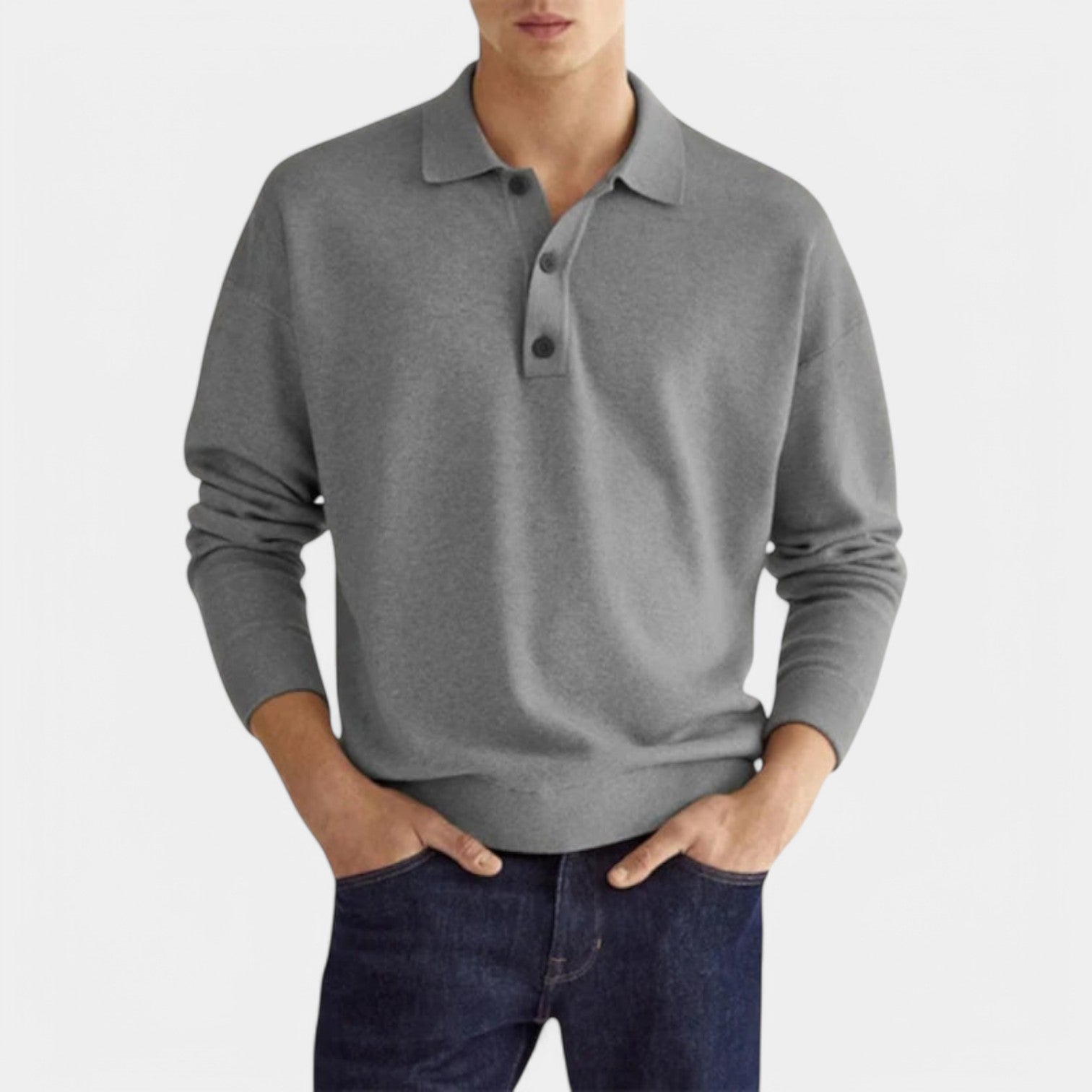Valenti | Casual Long Sleeve Polo Shirt - Lightweight Pullover