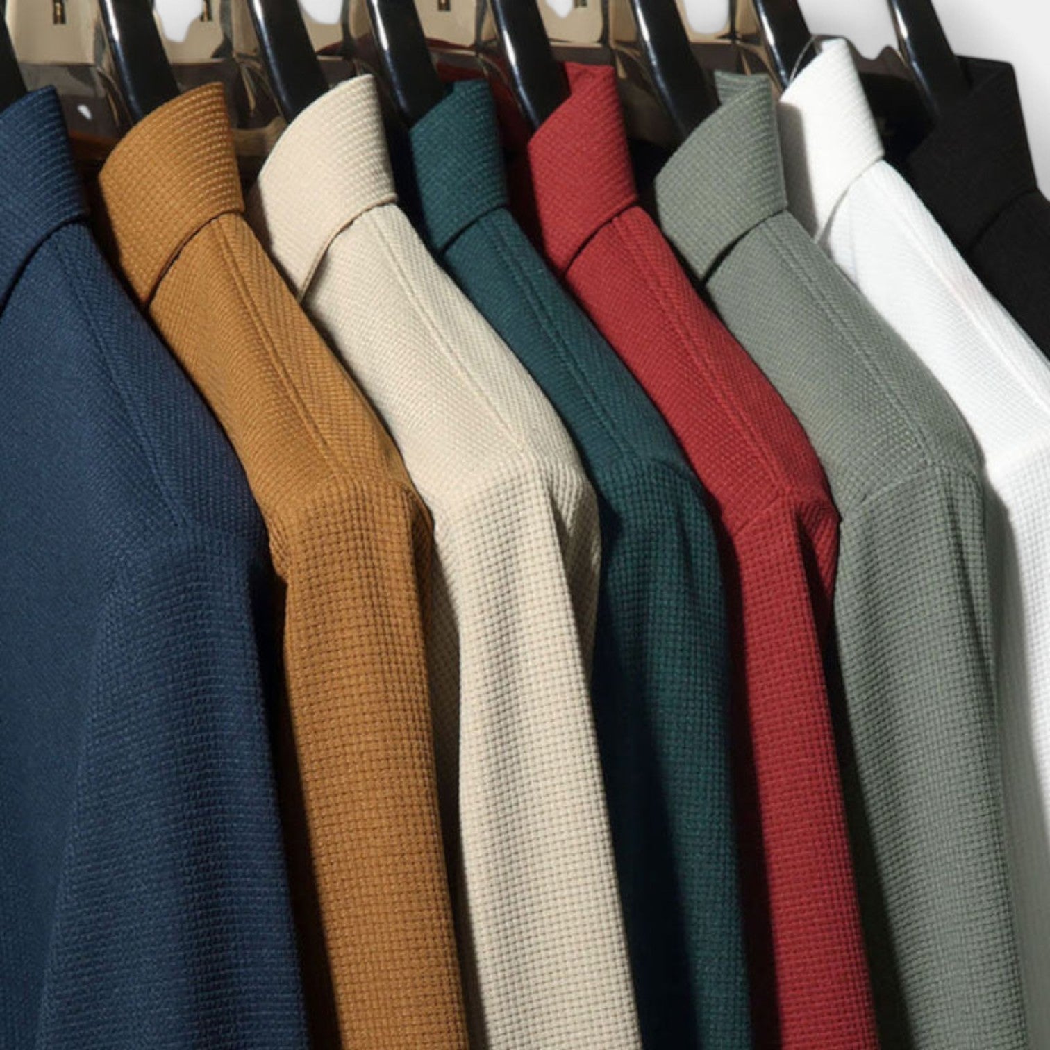 Valenti | Long Sleeve Button Polo Shirt - Lightweight Pullover