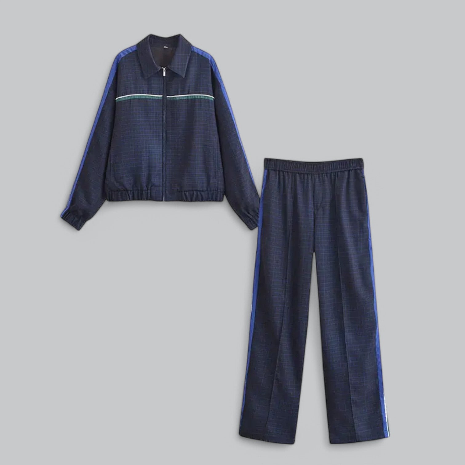 Valenti | Chic Vintage Quality Tracksuit - Cropped Jacket & Wide-Leg Pants