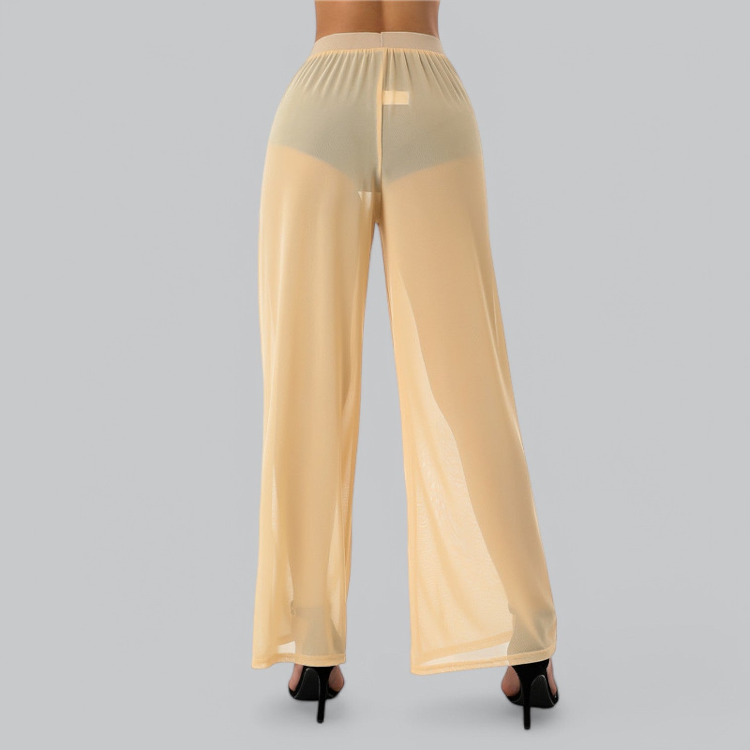 Valenti | Mesh See Through Loose Pants - Stretch Wide Leg
