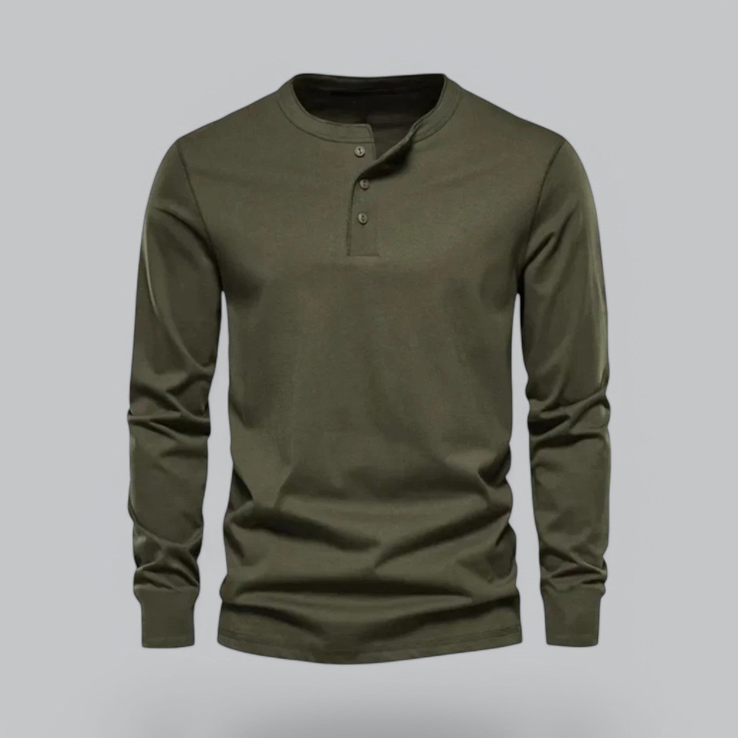Valenti | Long Sleeve Henley Smart Shirt - Spring Casual Cotton Tee-VALENTI