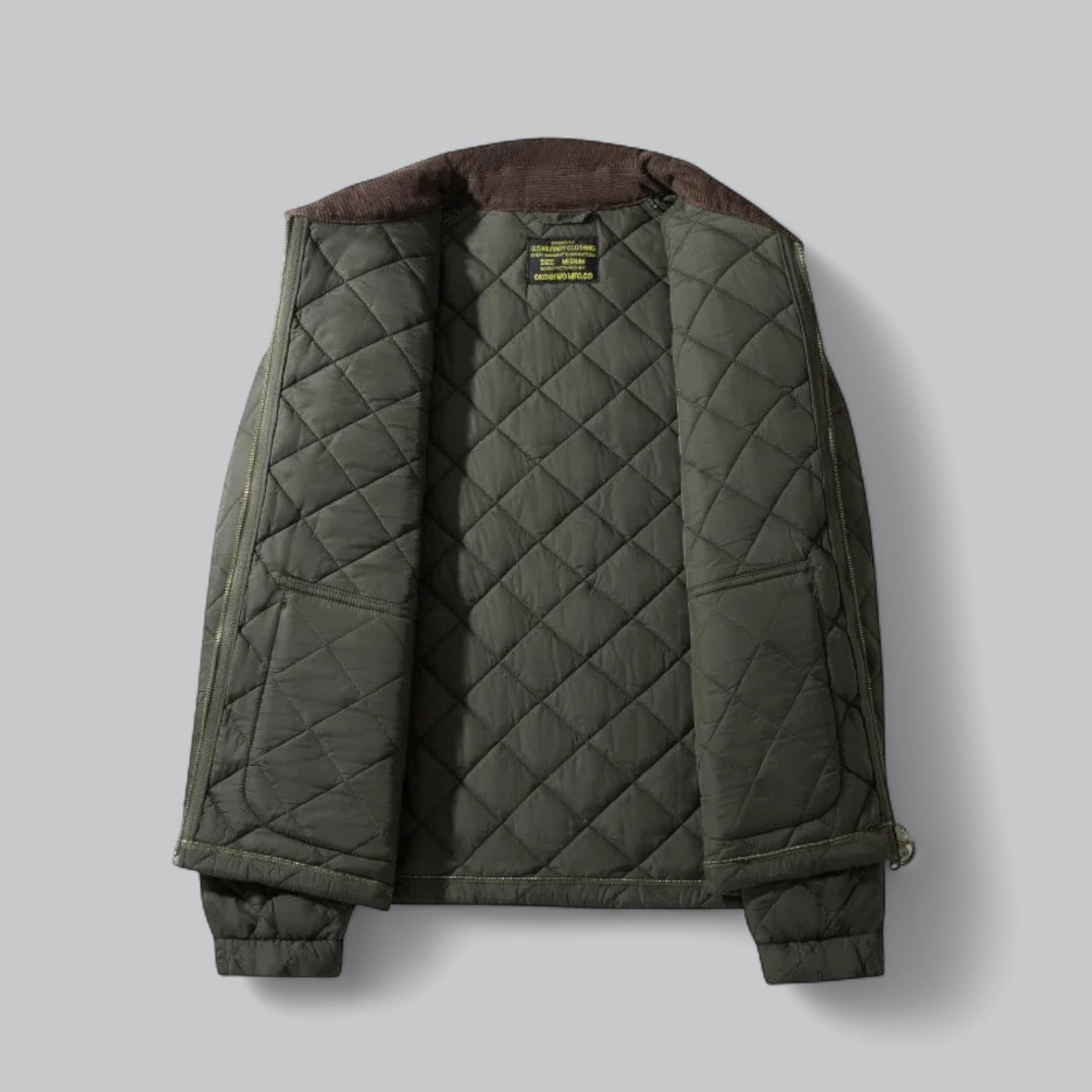 Valenti | Classic Quilted Corduroy Military Jacket - Retro Windproof Bomber