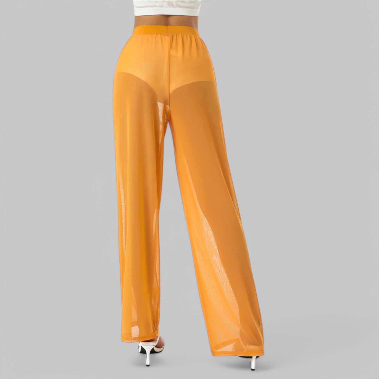 Valenti | Mesh See Through Loose Pants - Stretch Wide Leg