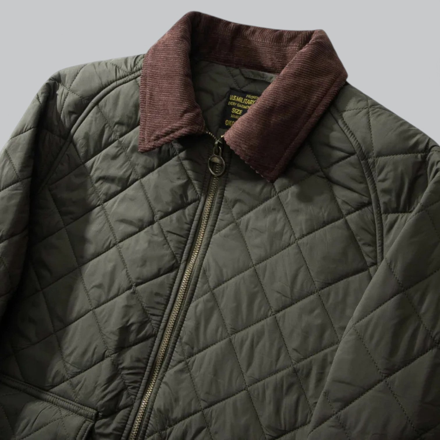 Valenti | Classic Quilted Corduroy Military Jacket - Retro Windproof Bomber