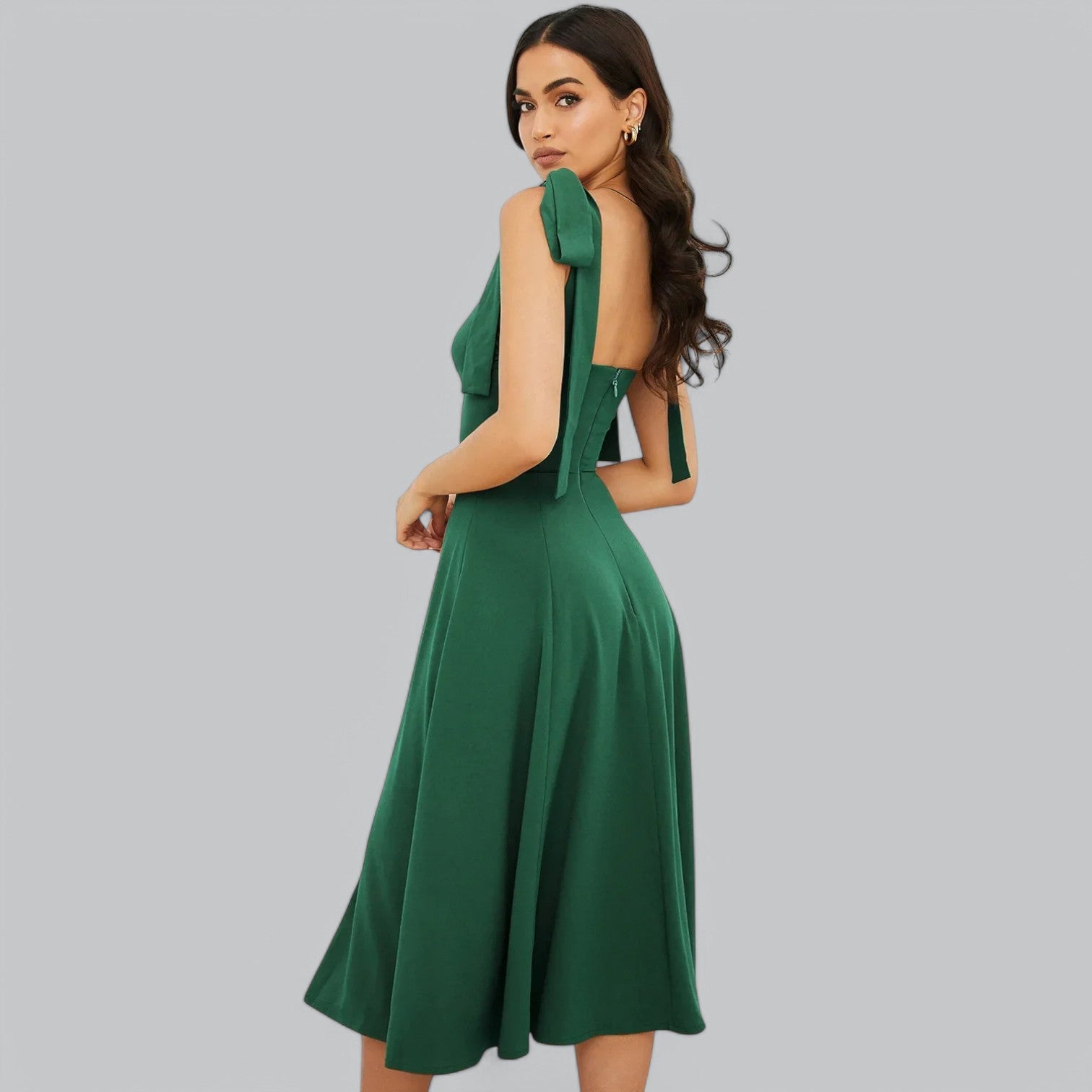 Valenti | Classy Ruched Midi Dress - Fancy A-Line Slit