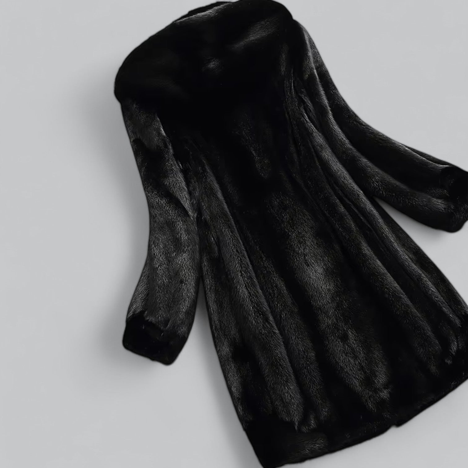 Valenti | Luxury Mink Faux Fur Hooded Long Coat