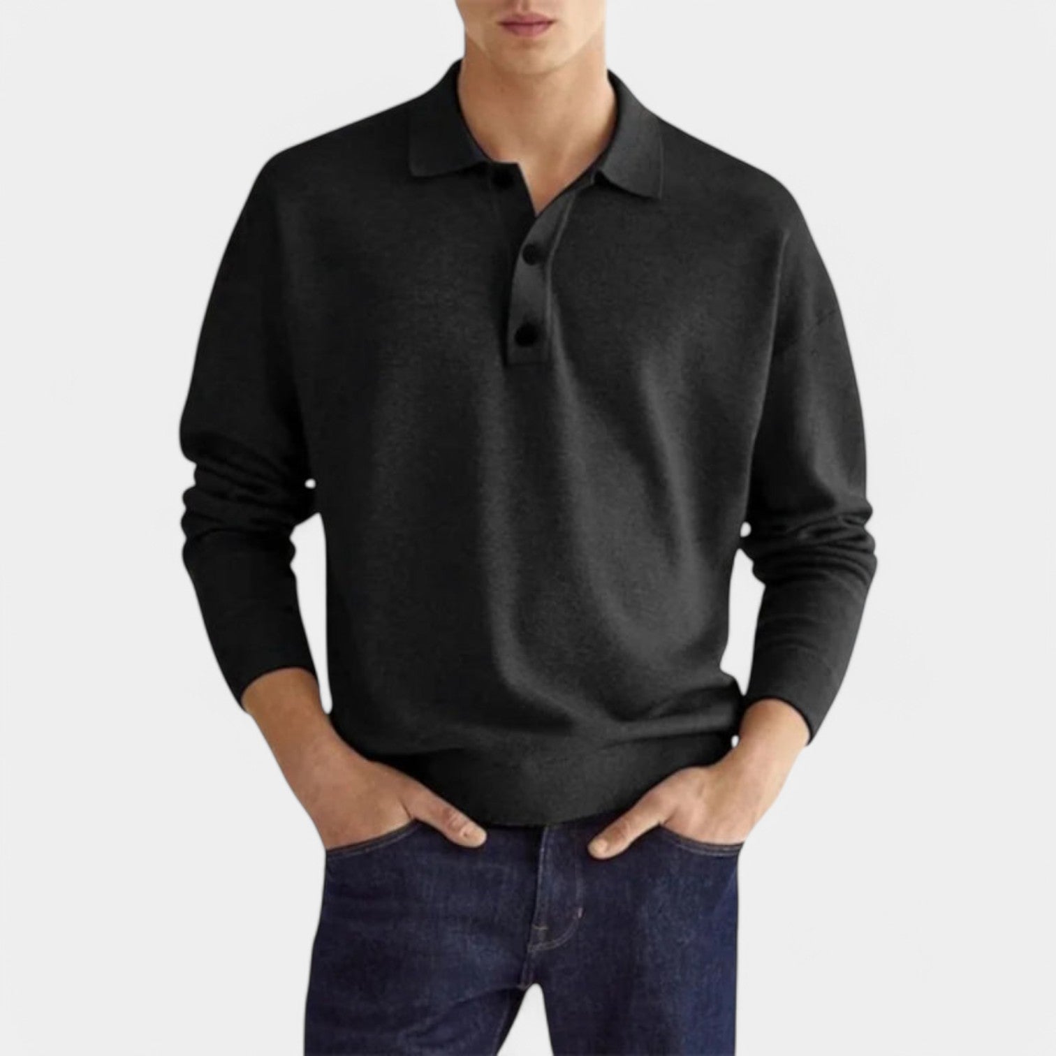 Valenti | Casual Long Sleeve Polo Shirt - Lightweight Pullover