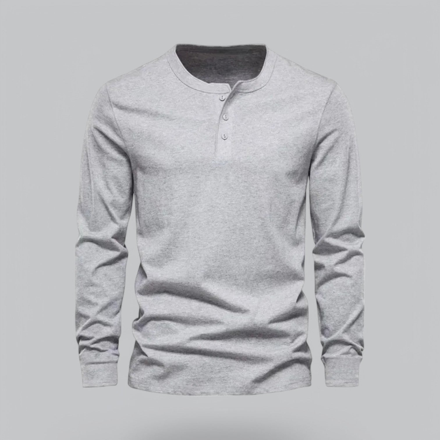Valenti | Long Sleeve Henley Smart Shirt - Spring Casual Cotton Tee-VALENTI