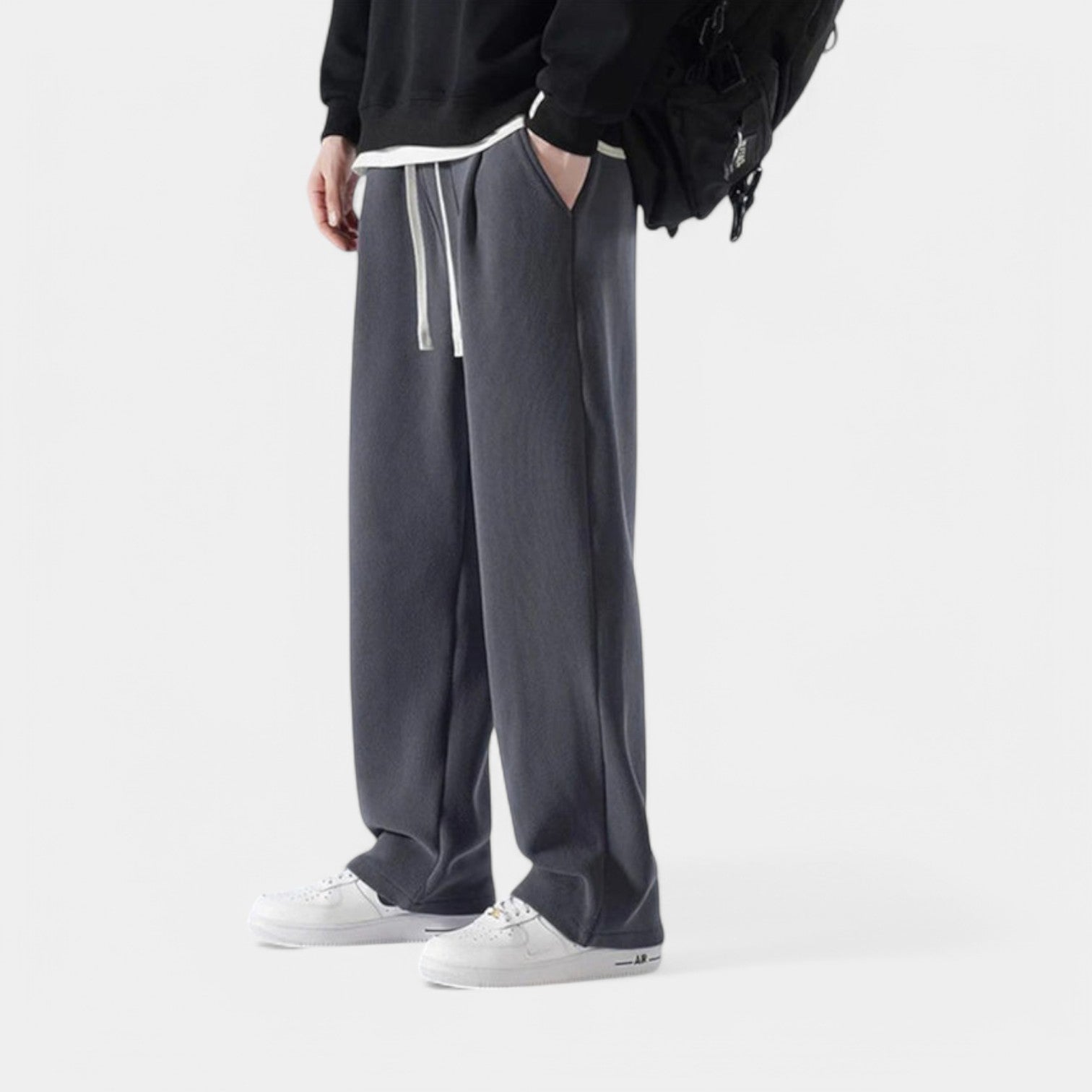 Valenti | Teddy Fleece Sweatpants - Wide Leg Casual Trousers