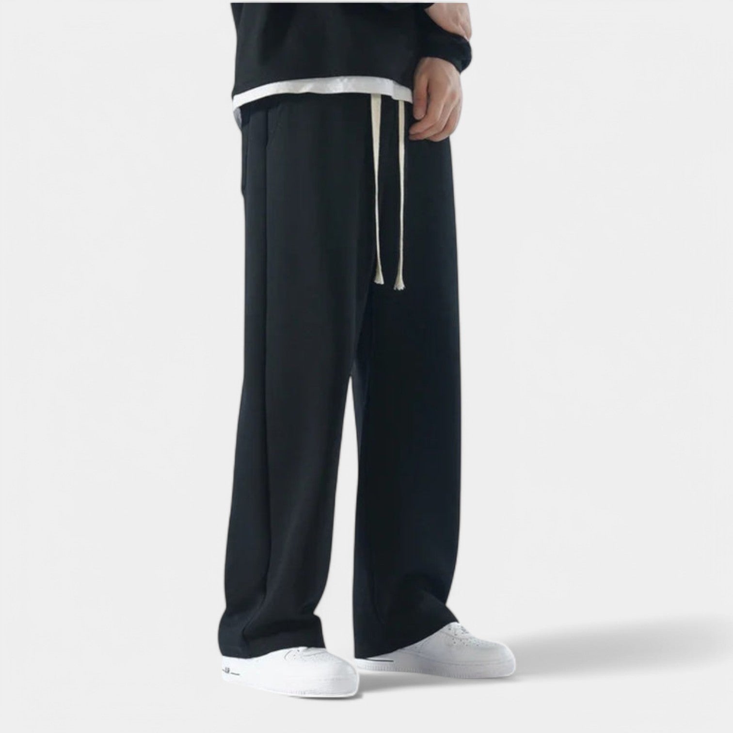 Valenti | Casual Straight Leg Joggers - Cotton Wide Baggy Sweatpants