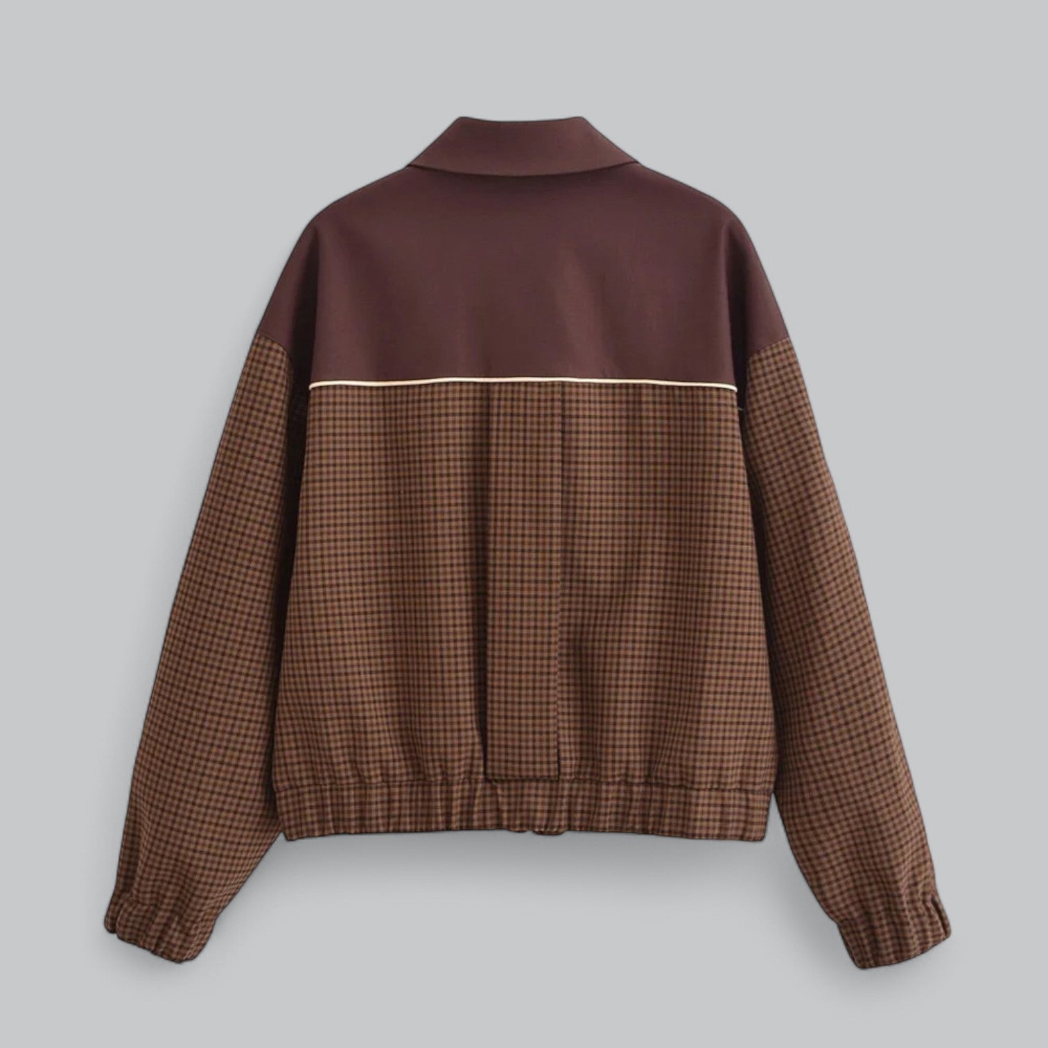Valenti | Retro Plaid Zipper Coat - Loose Fit Casual Bomber Jacket
