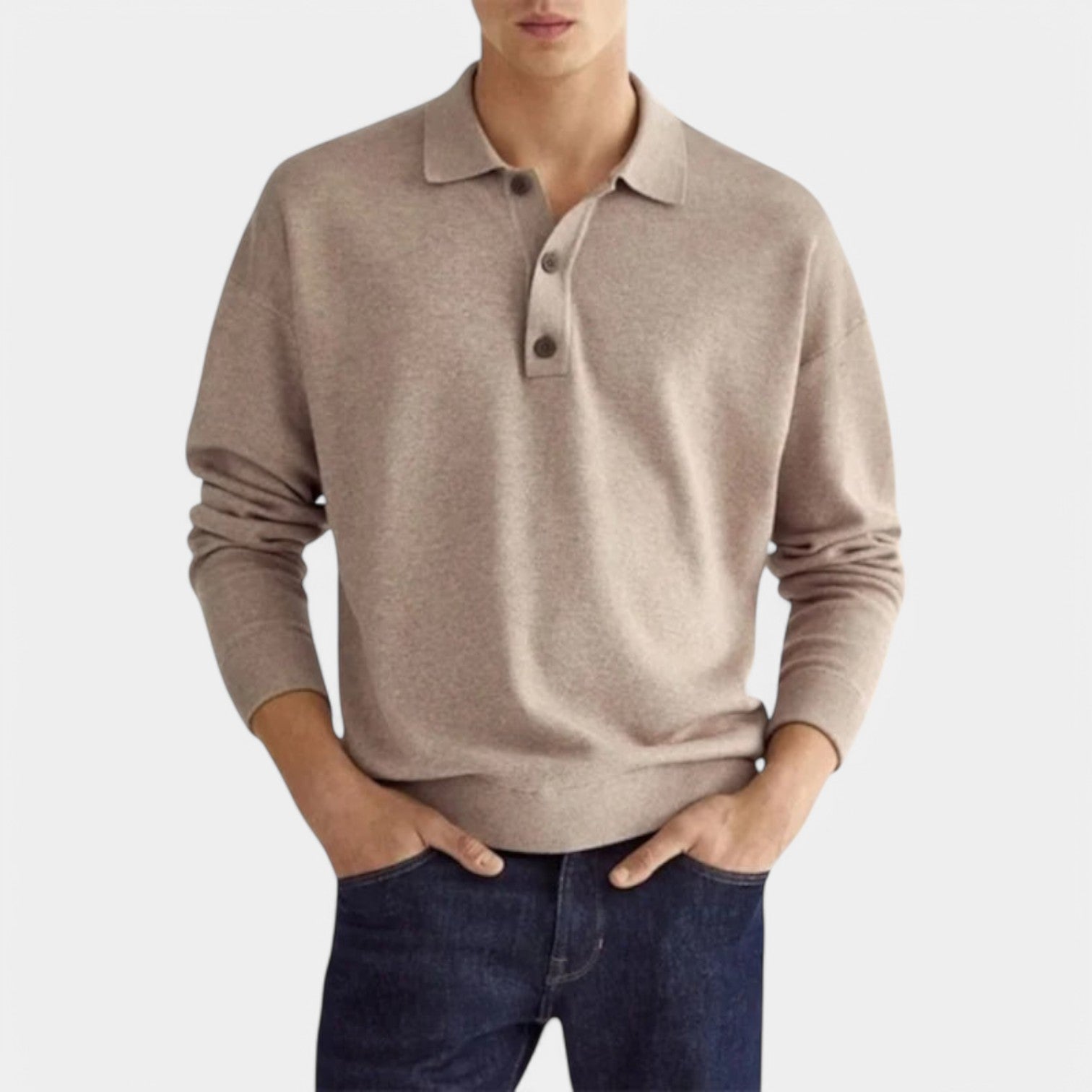 Valenti | Casual Long Sleeve Polo Shirt - Lightweight Pullover