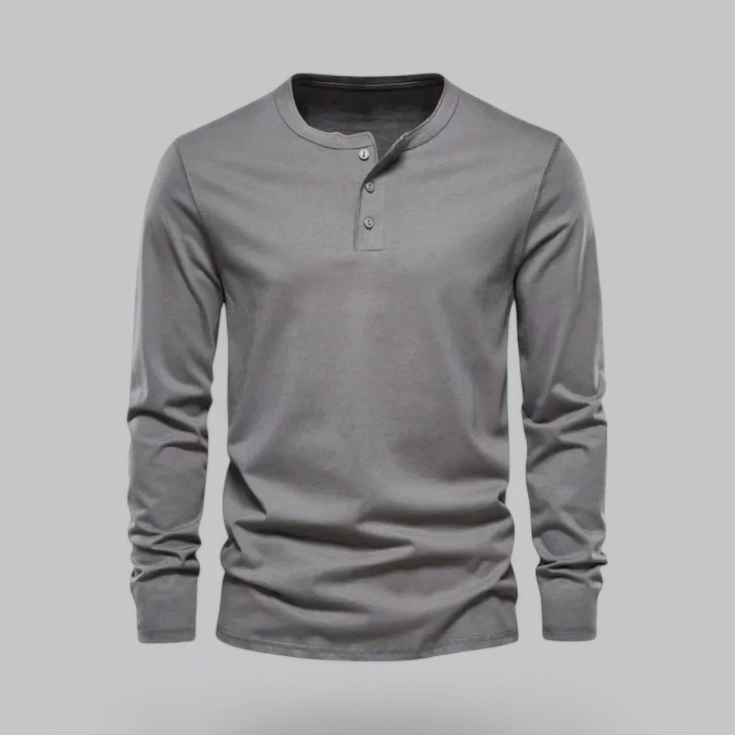 Valenti | Long Sleeve Henley Smart Shirt - Spring Casual Cotton Tee-VALENTI