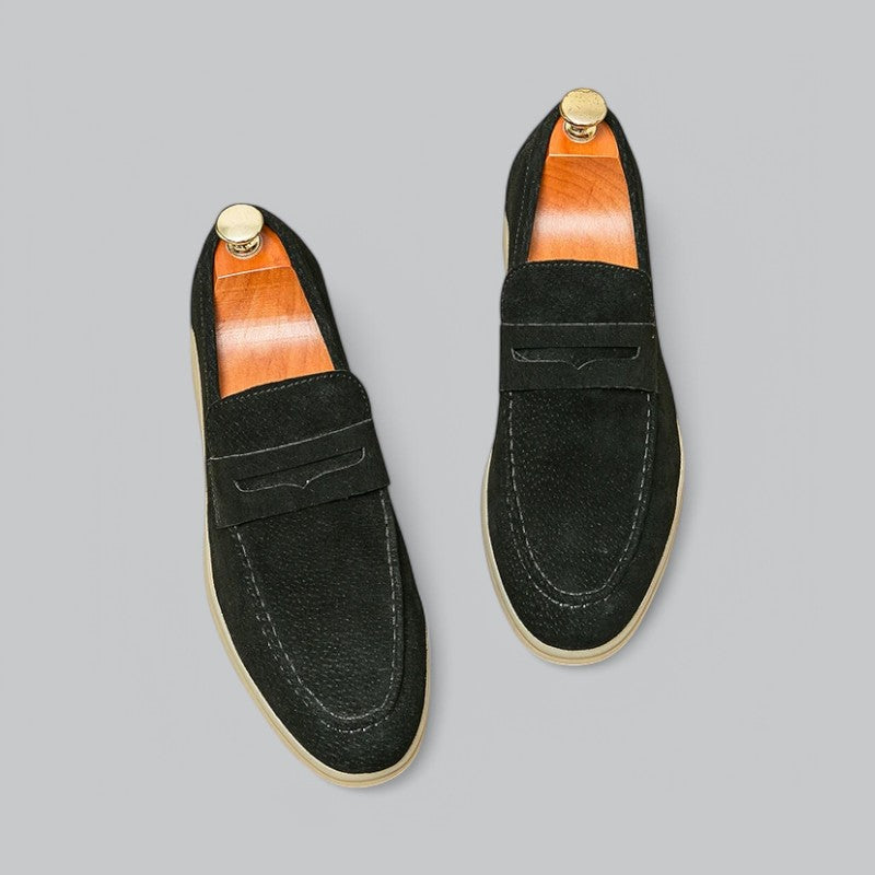 Valenti | Luxury Old-Money Loafers - Faux Suede Moccasins