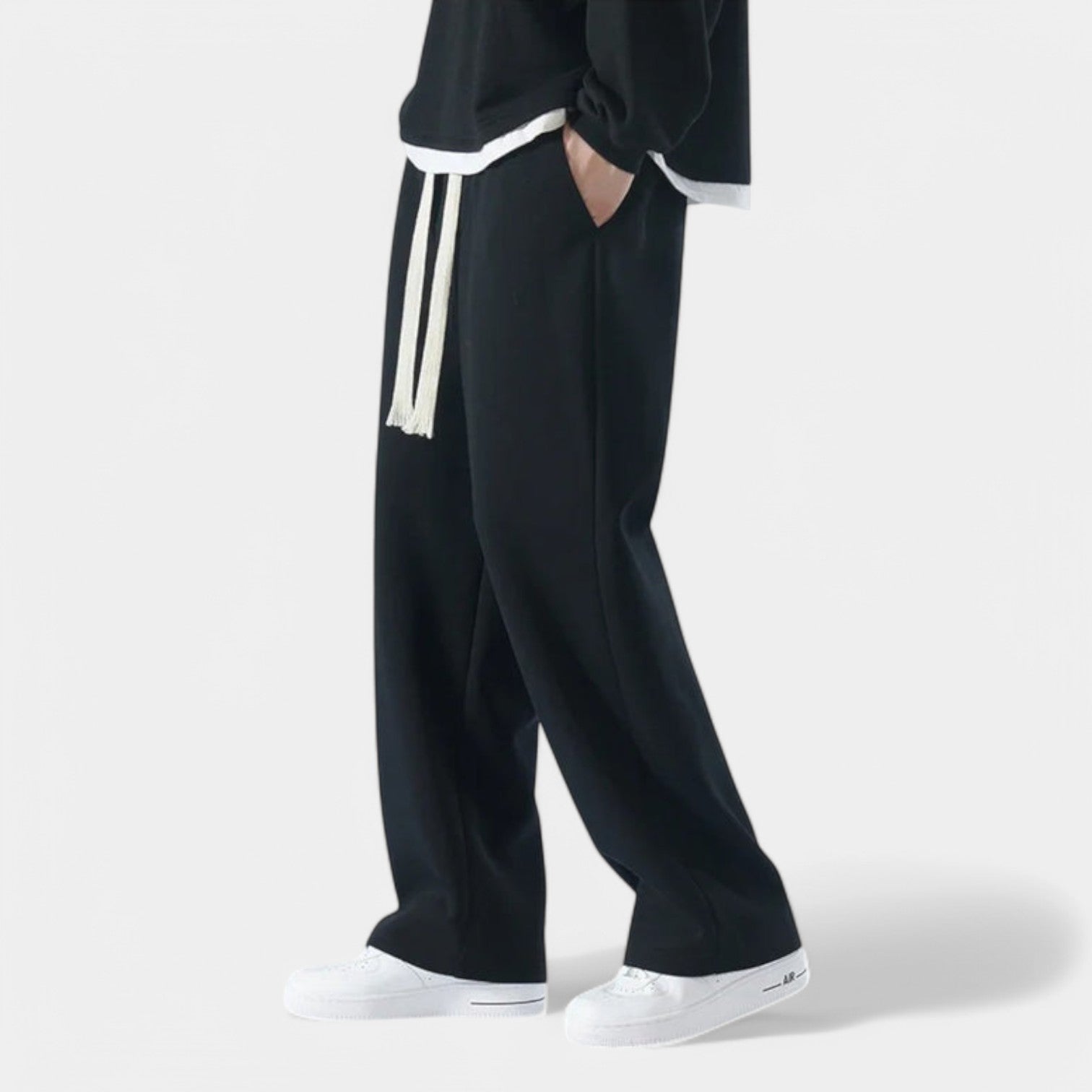 Valenti | Casual Straight Leg Joggers - Cotton Wide Baggy Sweatpants