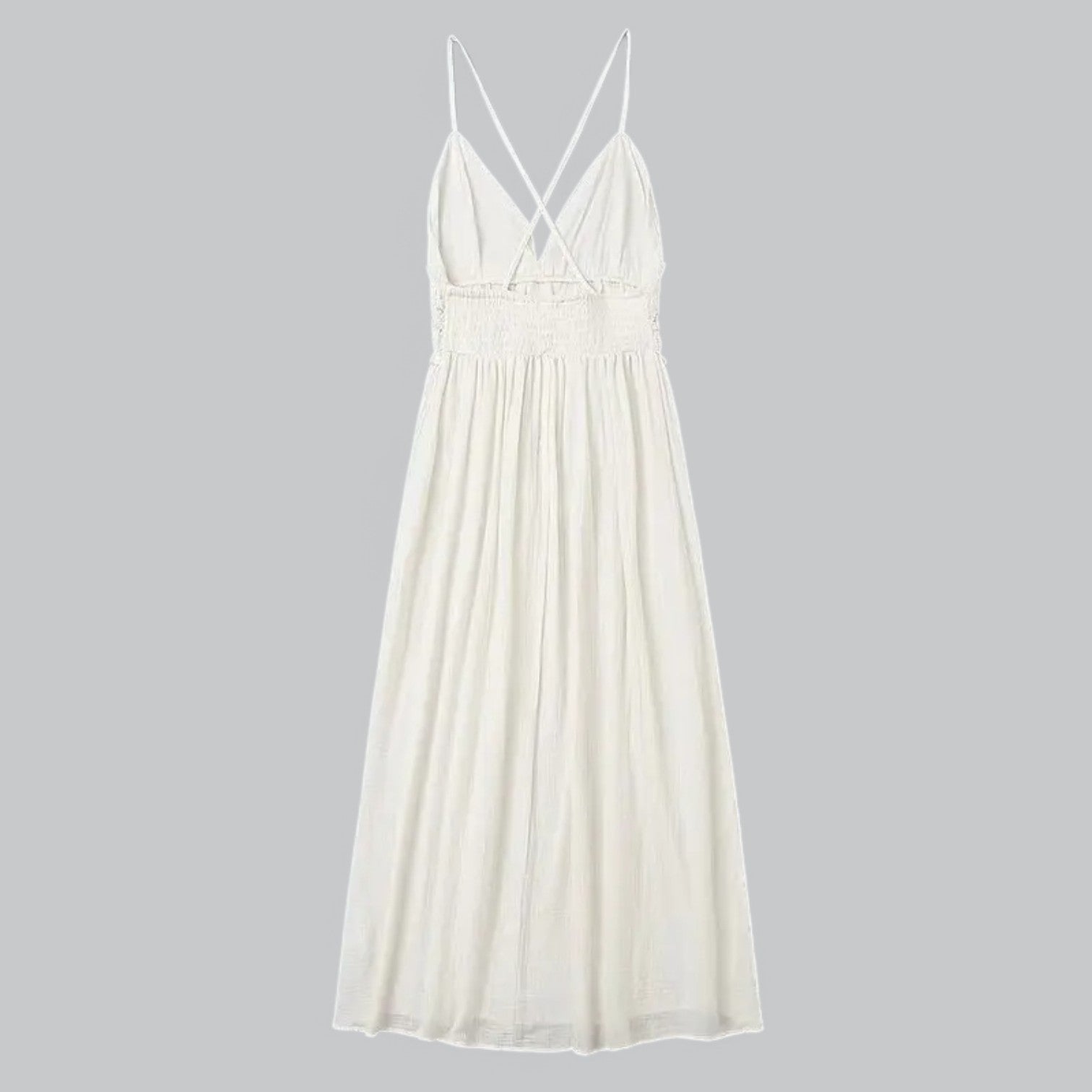 Valenti | V-Neck Midi Dress - Backless Strap Summer Dress