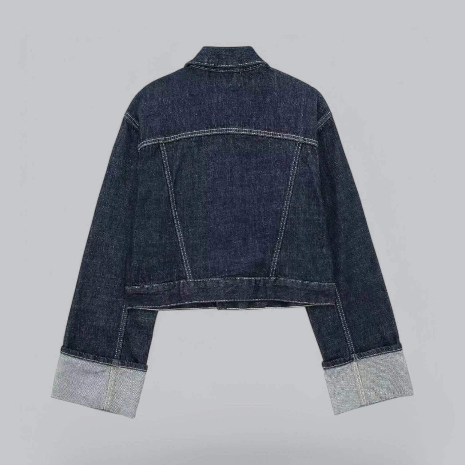 Valenti | Vintage Denim Cropped Jacket & Wide Leg Pants Set