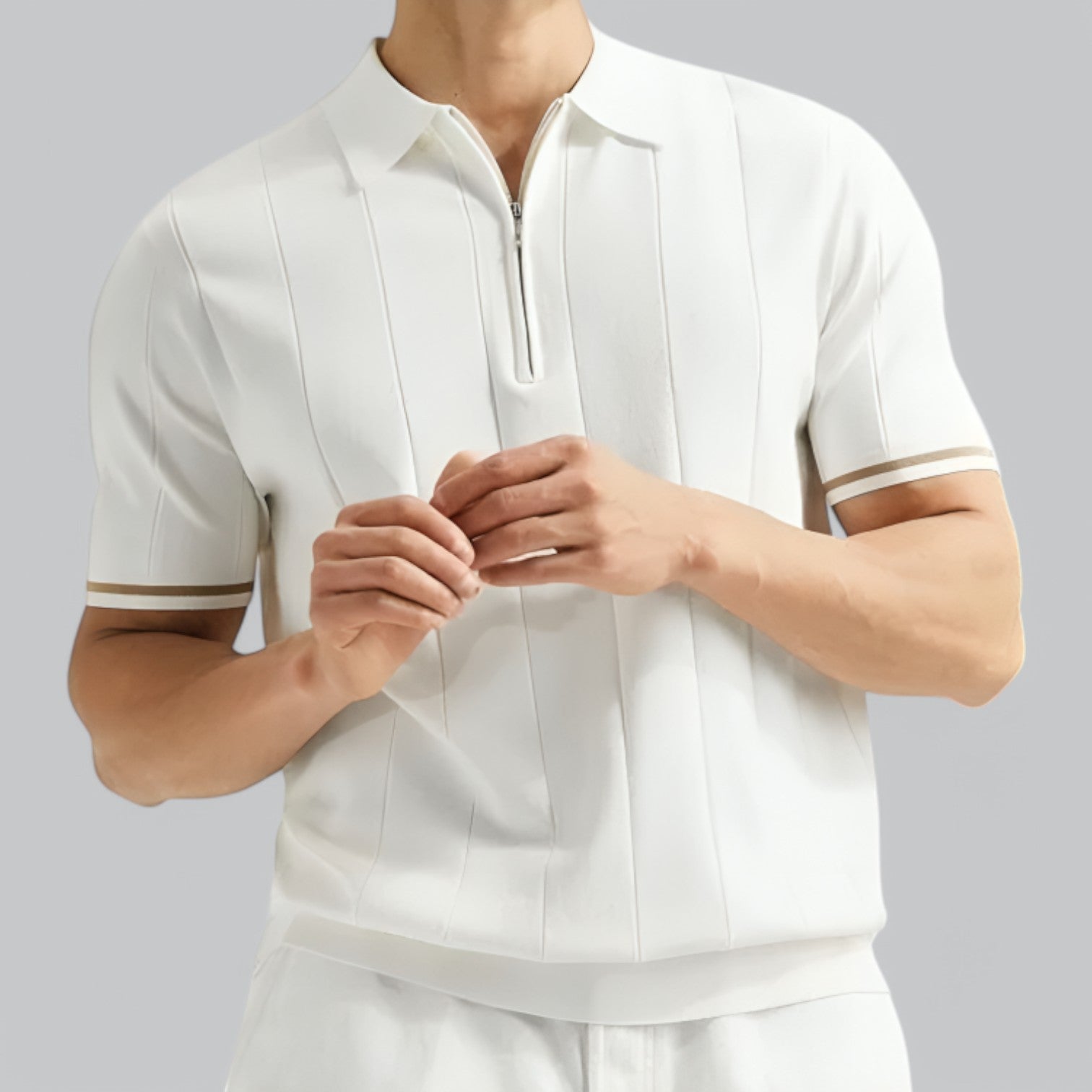 Valenti | Premium Cotton Polo - Quarter Zip Neck T-Shirt