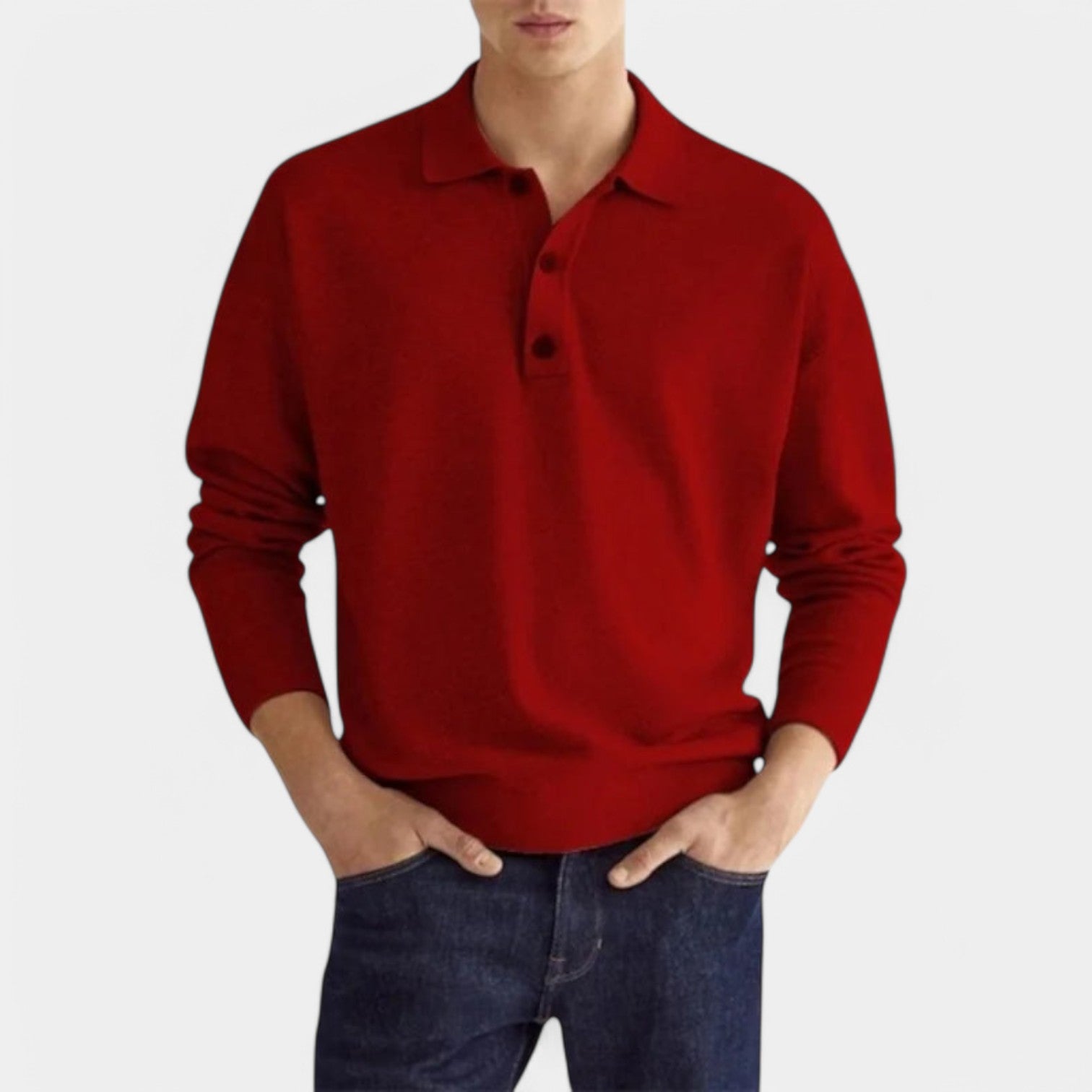 Valenti | Casual Long Sleeve Polo Shirt - Lightweight Pullover
