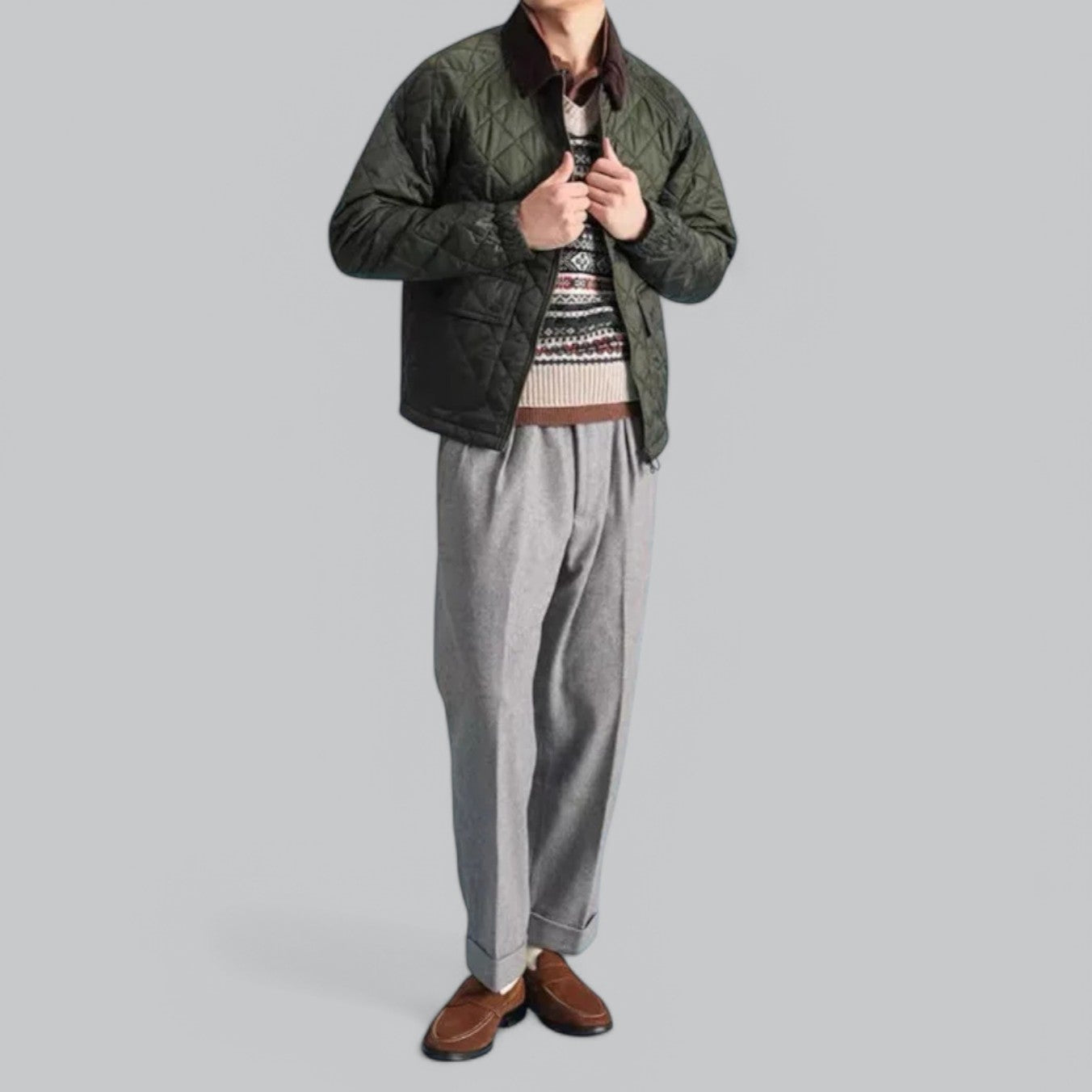 Valenti | Classic Quilted Corduroy Military Jacket - Retro Windproof Bomber