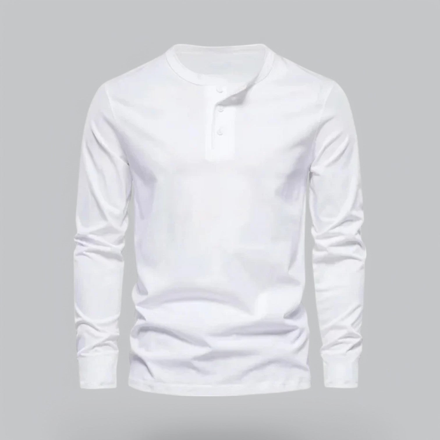 Valenti | Long Sleeve Henley Smart Shirt - Spring Casual Cotton Tee-VALENTI