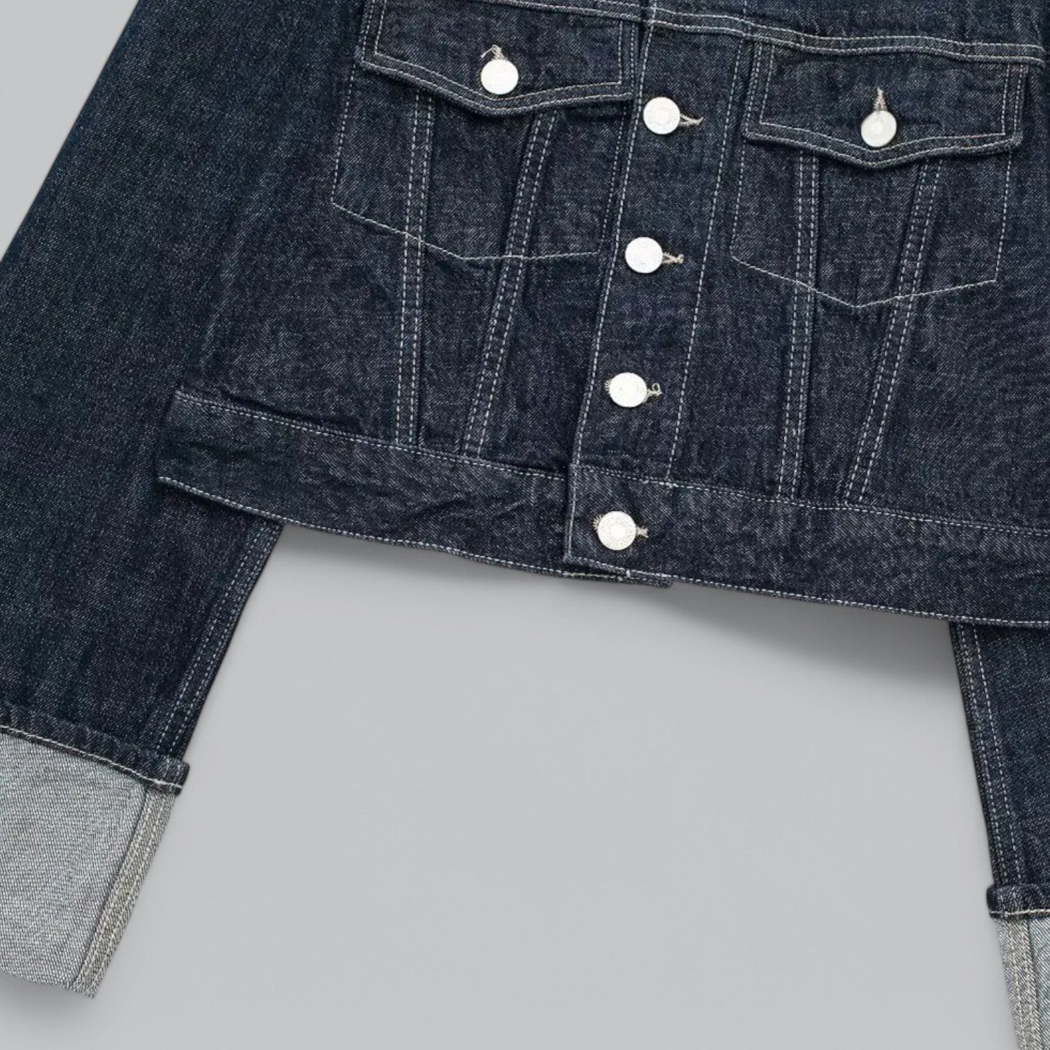Valenti | Vintage Denim Cropped Jacket & Wide Leg Pants Set