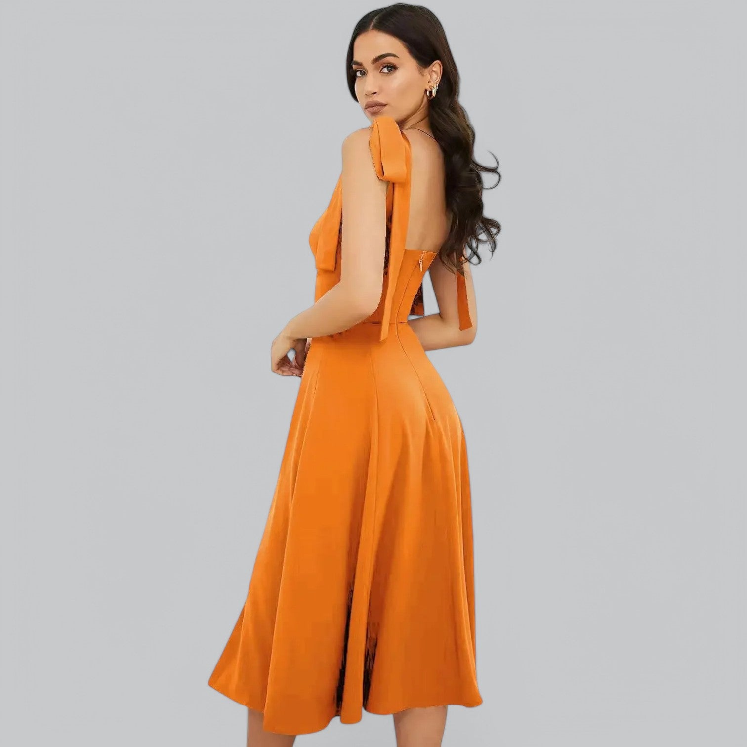 Valenti | Classy Ruched Midi Dress - Fancy A-Line Slit
