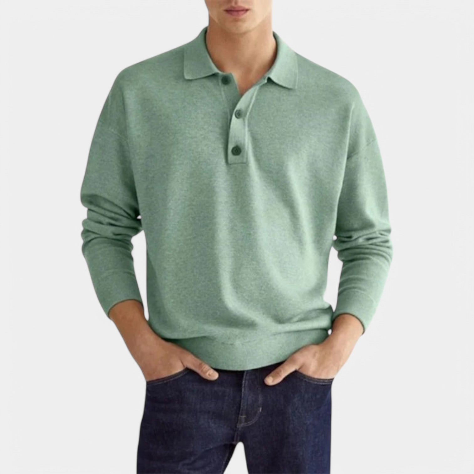 Valenti | Casual Long Sleeve Polo Shirt - Lightweight Pullover