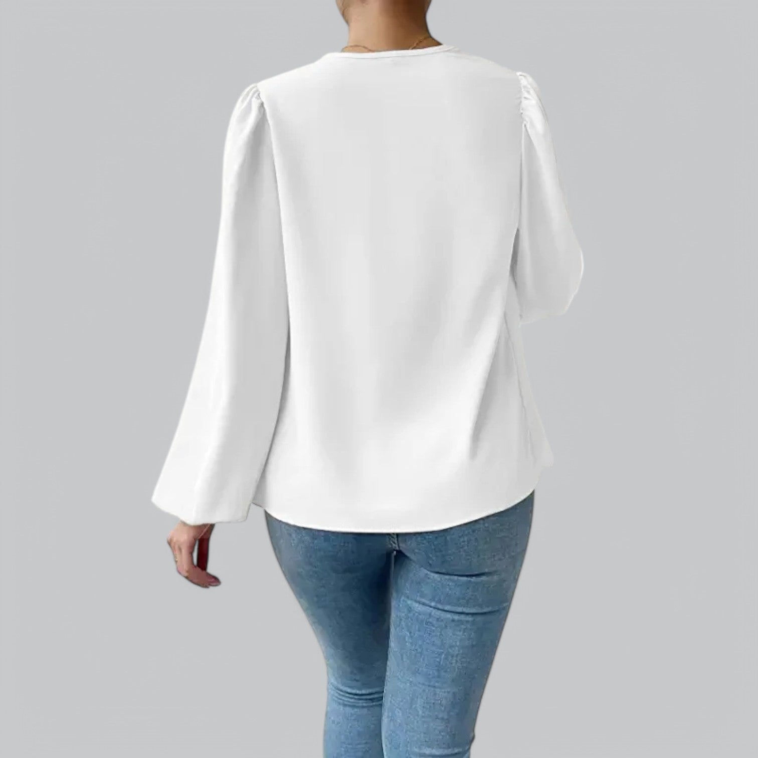 Valenti | Plunge Chiffon Blouse - Classy Loose V-Neck Shirt