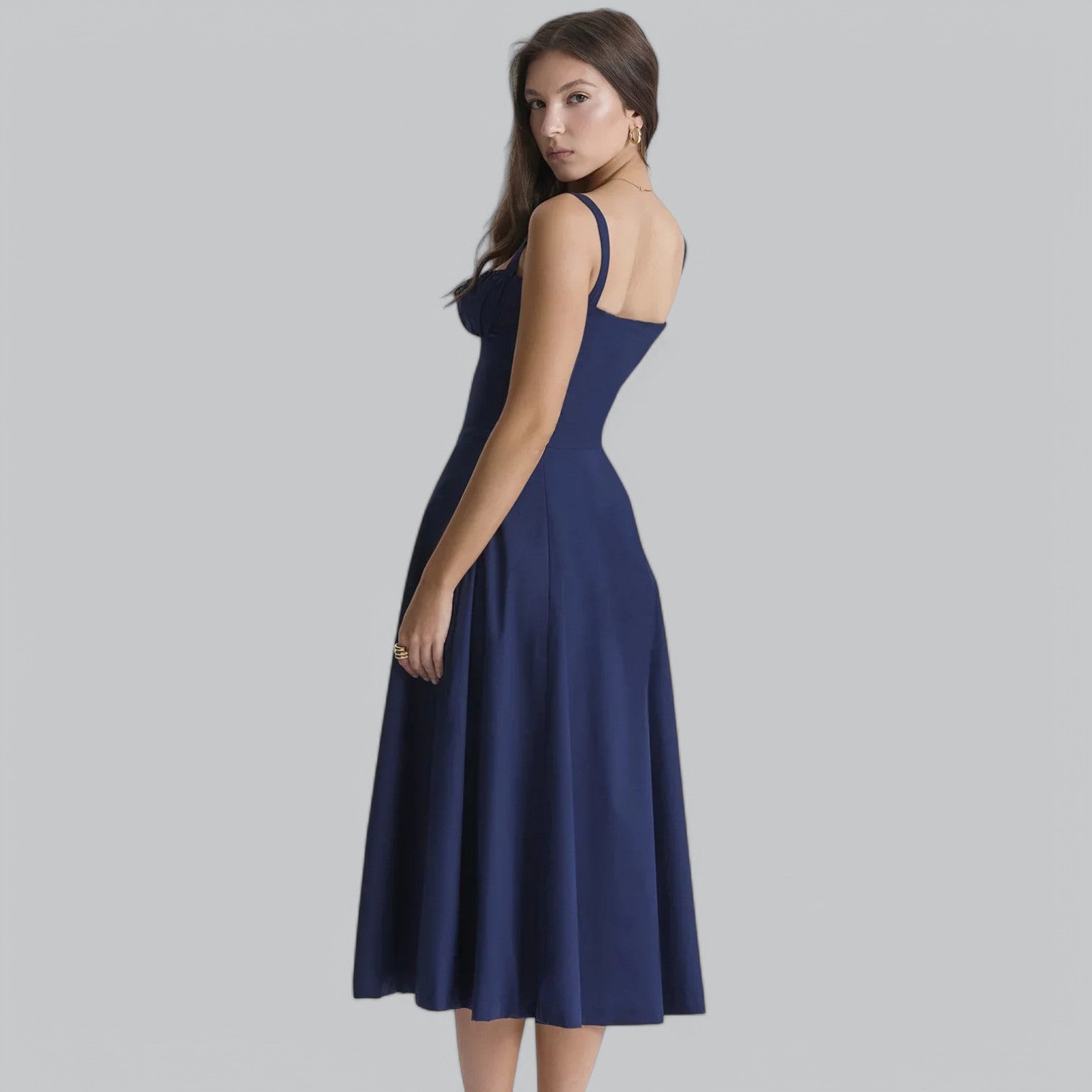 Valenti | Tied Corset Midi Dress - Summer Sundress
