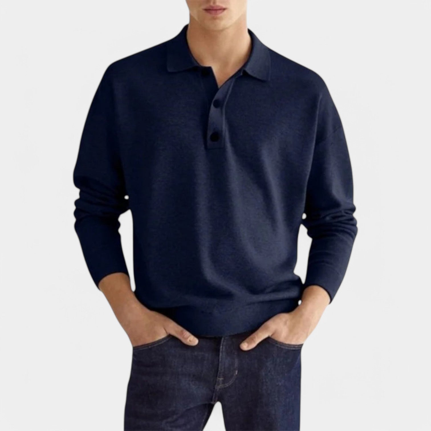 Valenti | Casual Long Sleeve Polo Shirt - Lightweight Pullover