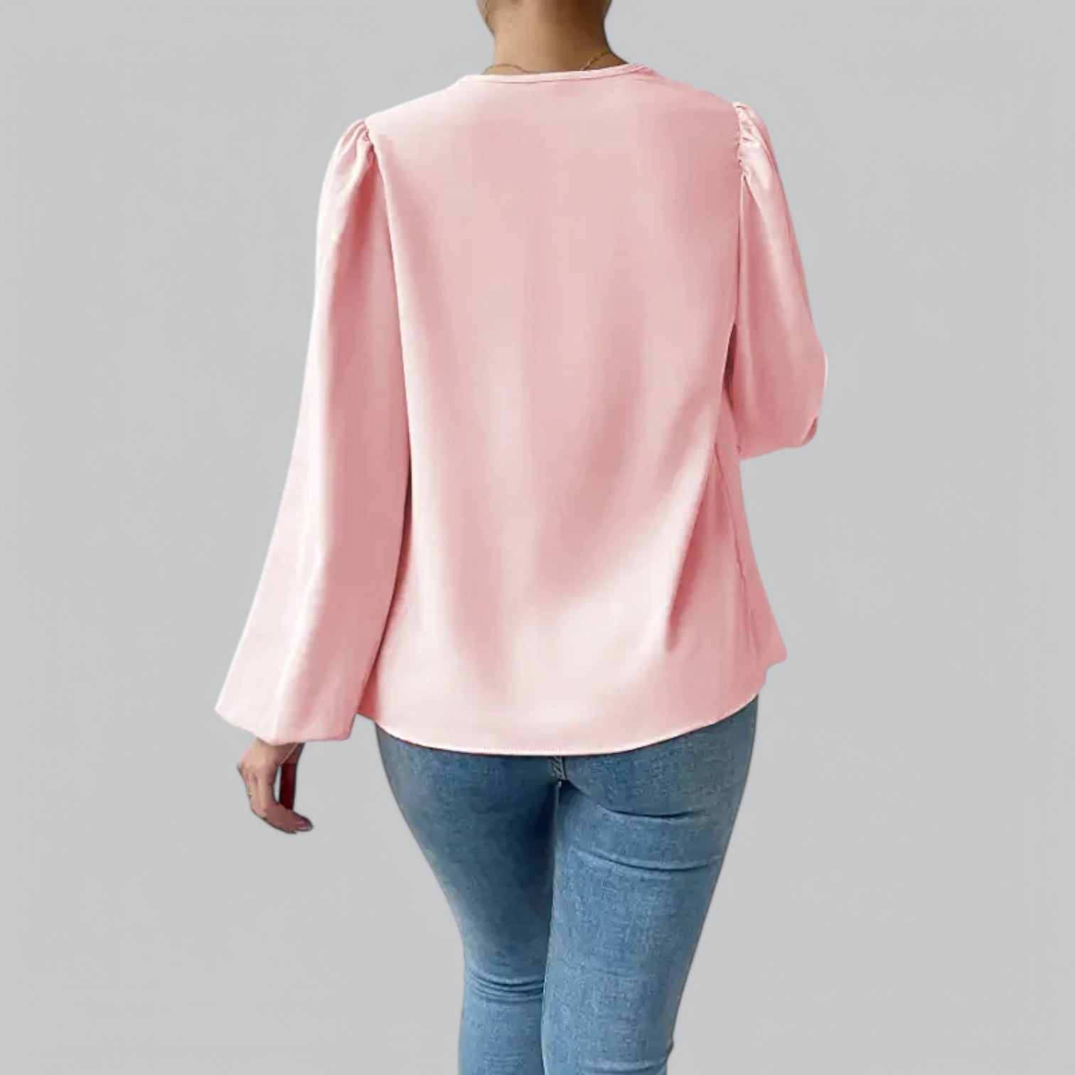 Valenti | Plunge Chiffon Blouse - Classy Loose V-Neck Shirt